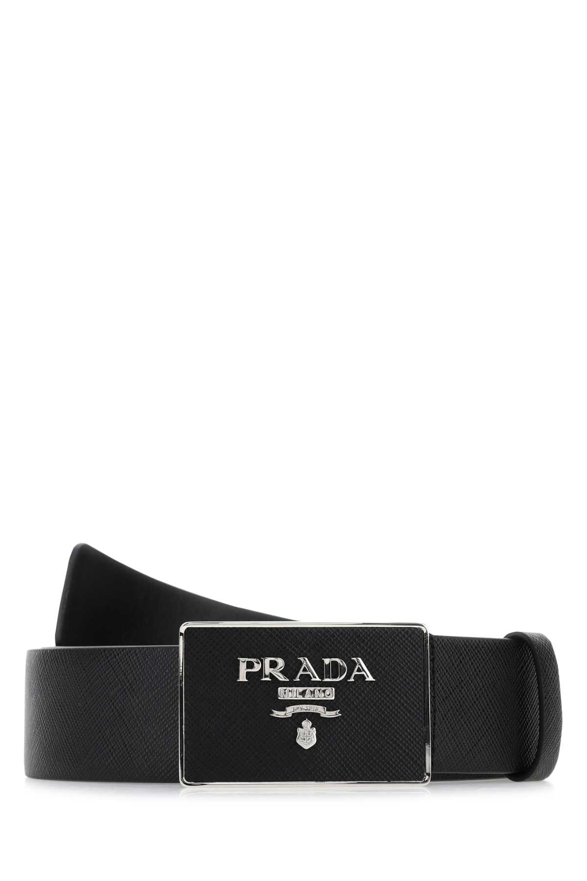 BLACK LEATHER BELT Prada BLACK 80