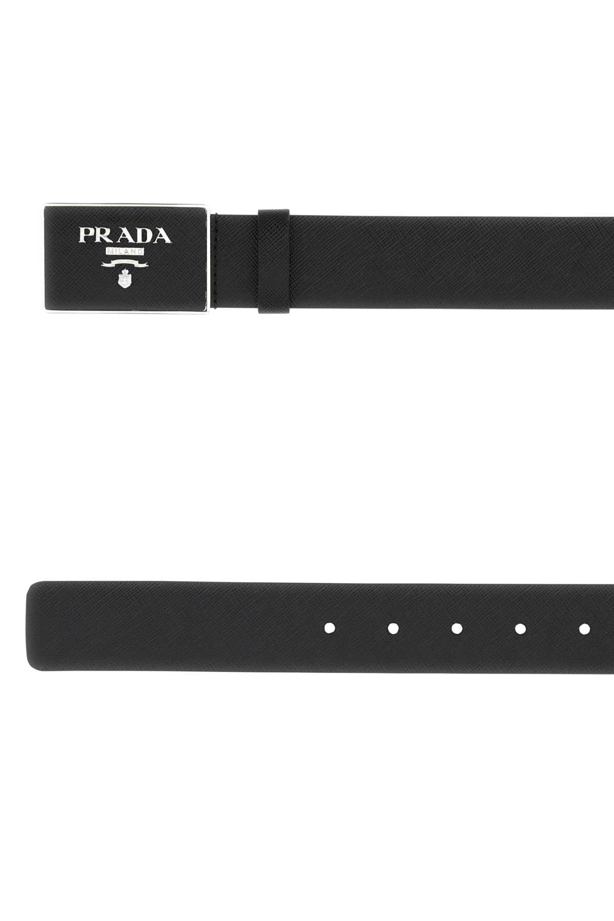BLACK LEATHER BELT Prada