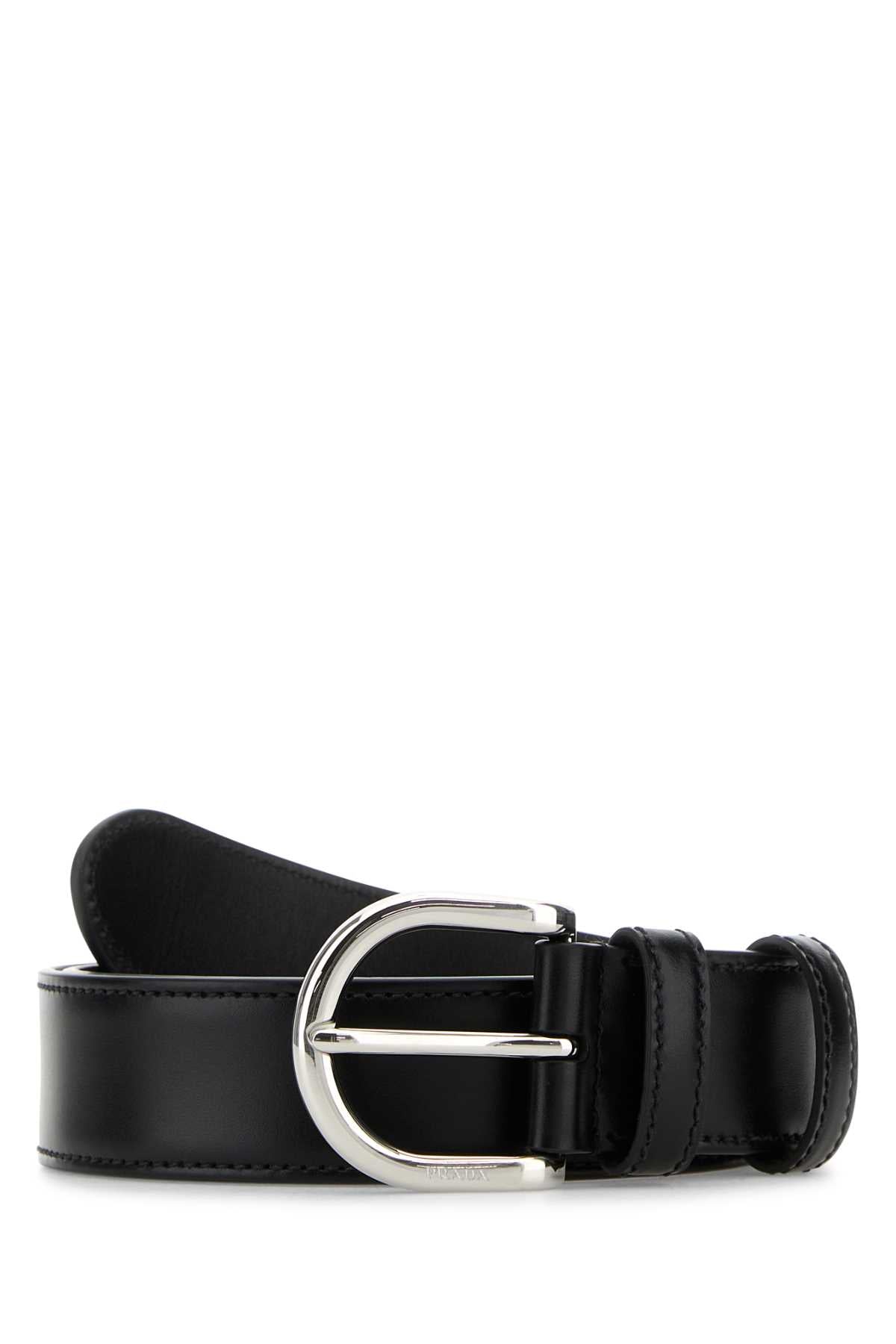 BLACK LEATHER BELT Prada BLACK 100