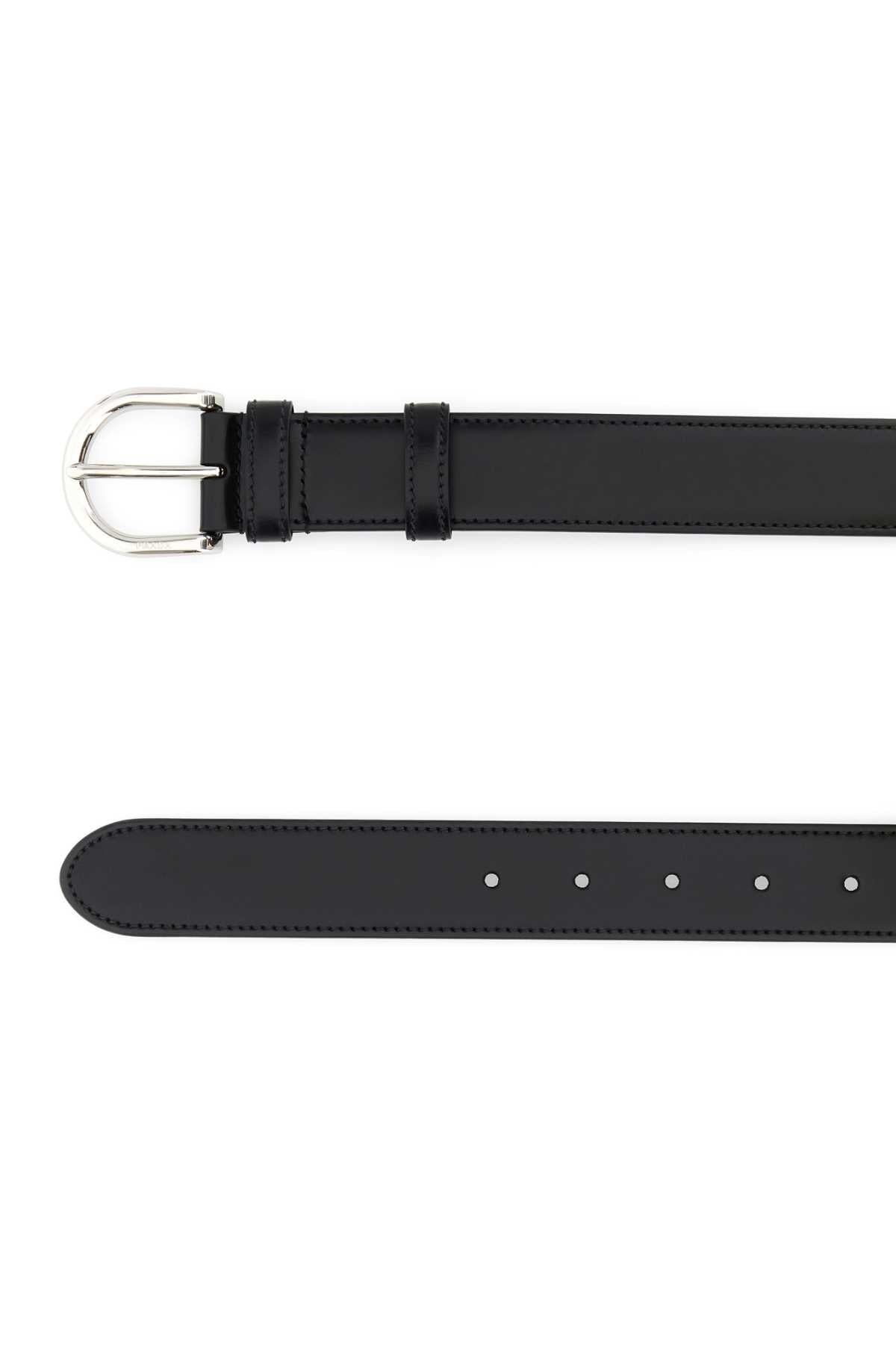 BLACK LEATHER BELT Prada