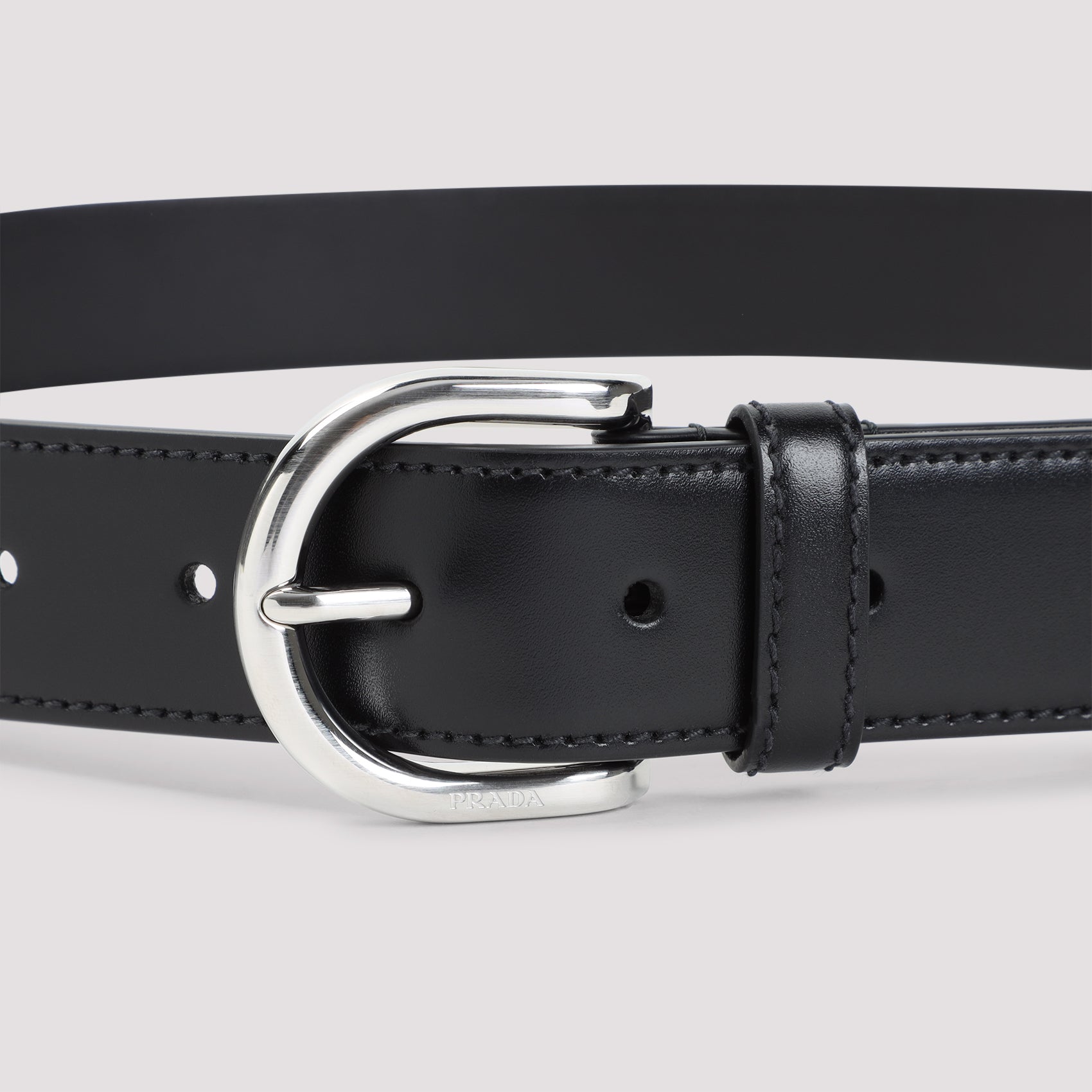 BLACK LEATHER BELT Prada