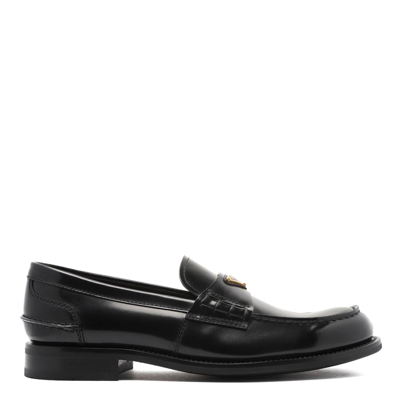 BRUSHED LEATHER LOAFERS Prada black 10