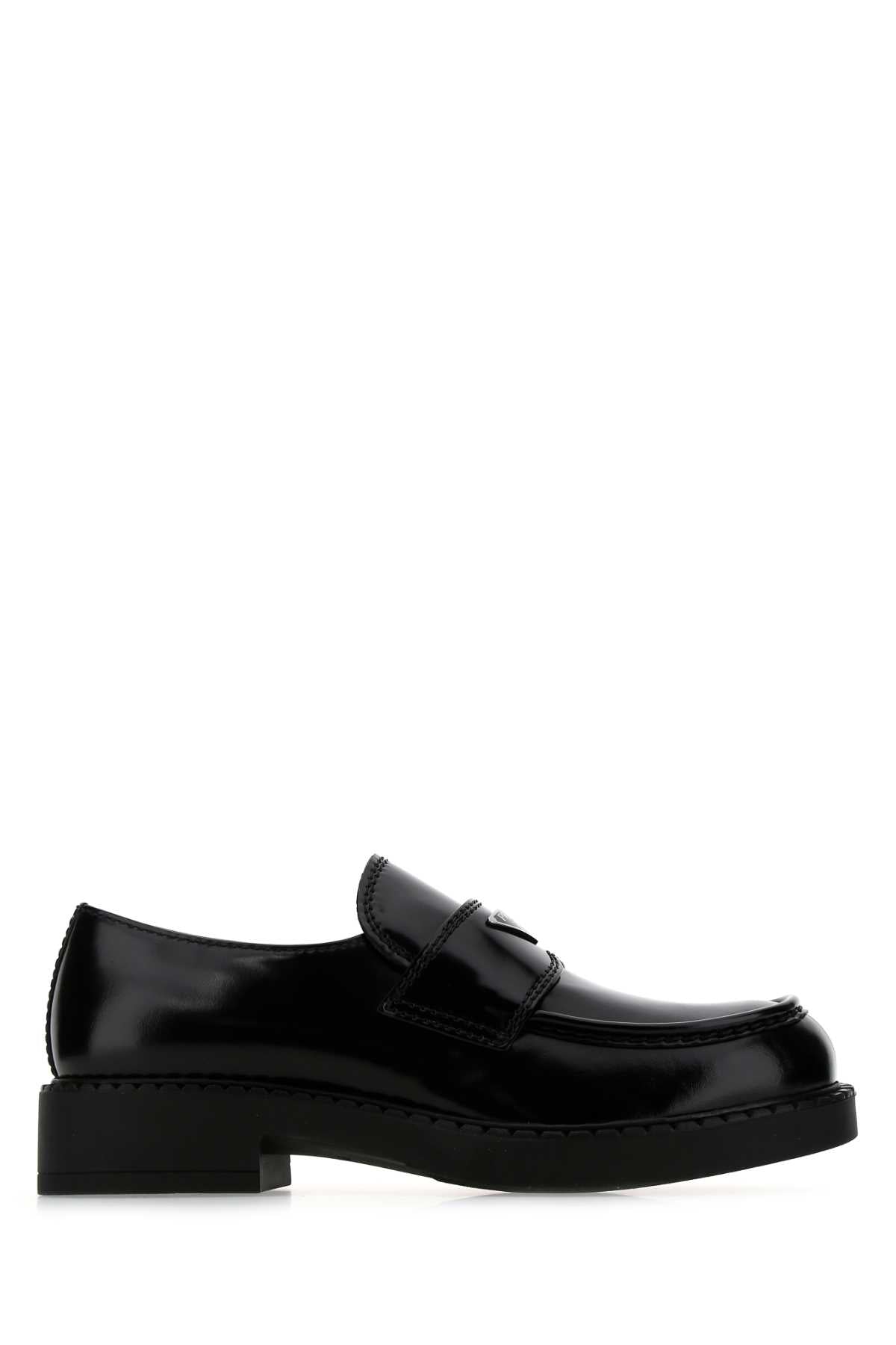 BLACK LEATHER LOAFERS Prada BLACK 4
