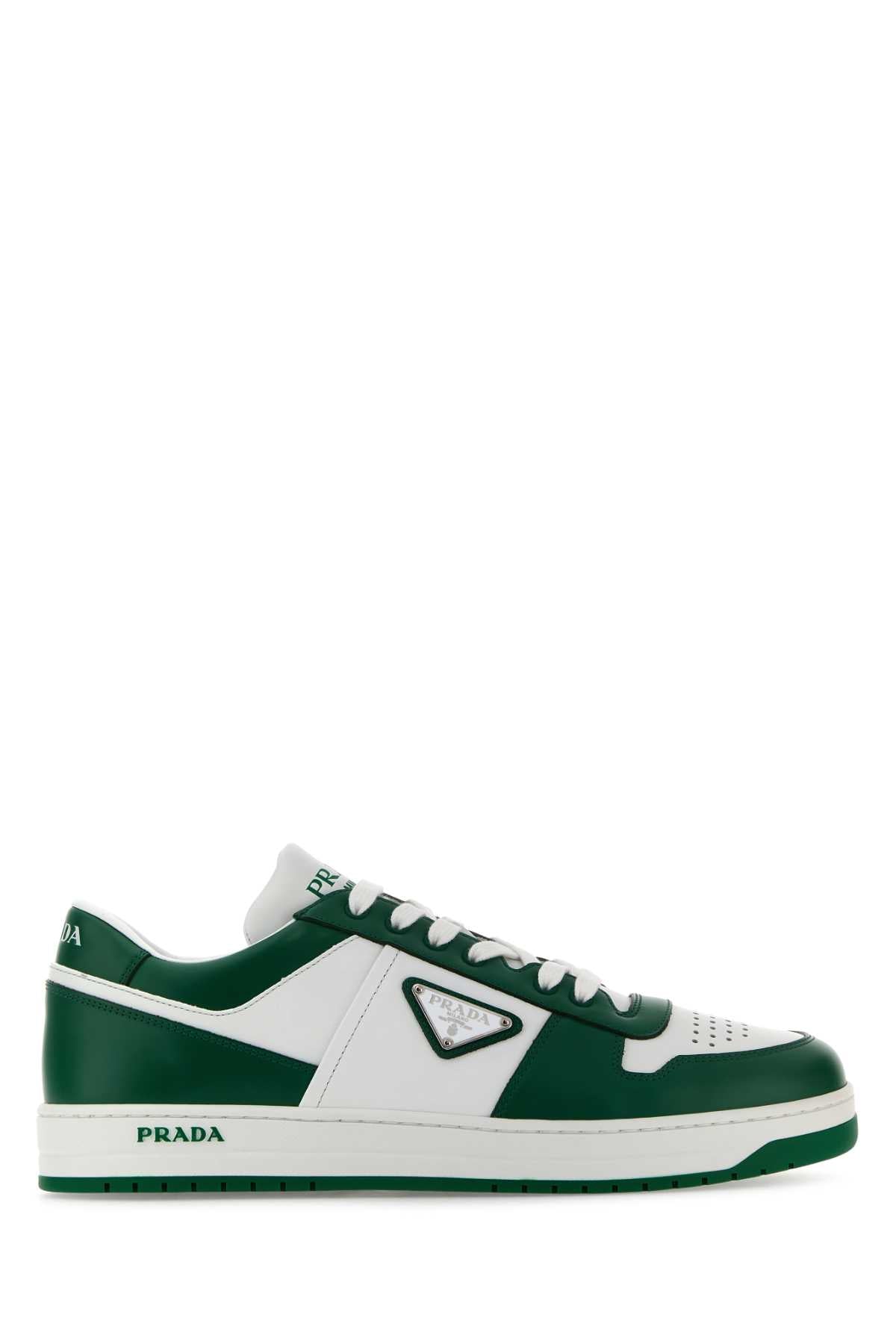 TWO-TONE LEATHER DOWNTOWN SNEAKERS Prada MULTICOLOURED 7