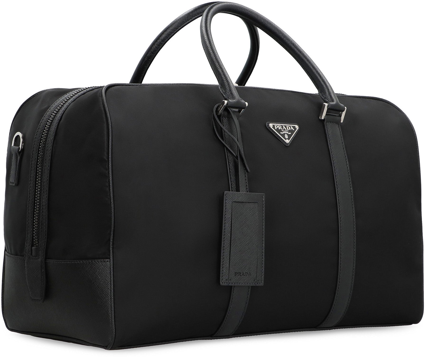 BLACK NYLON TRAVEL BAG Prada