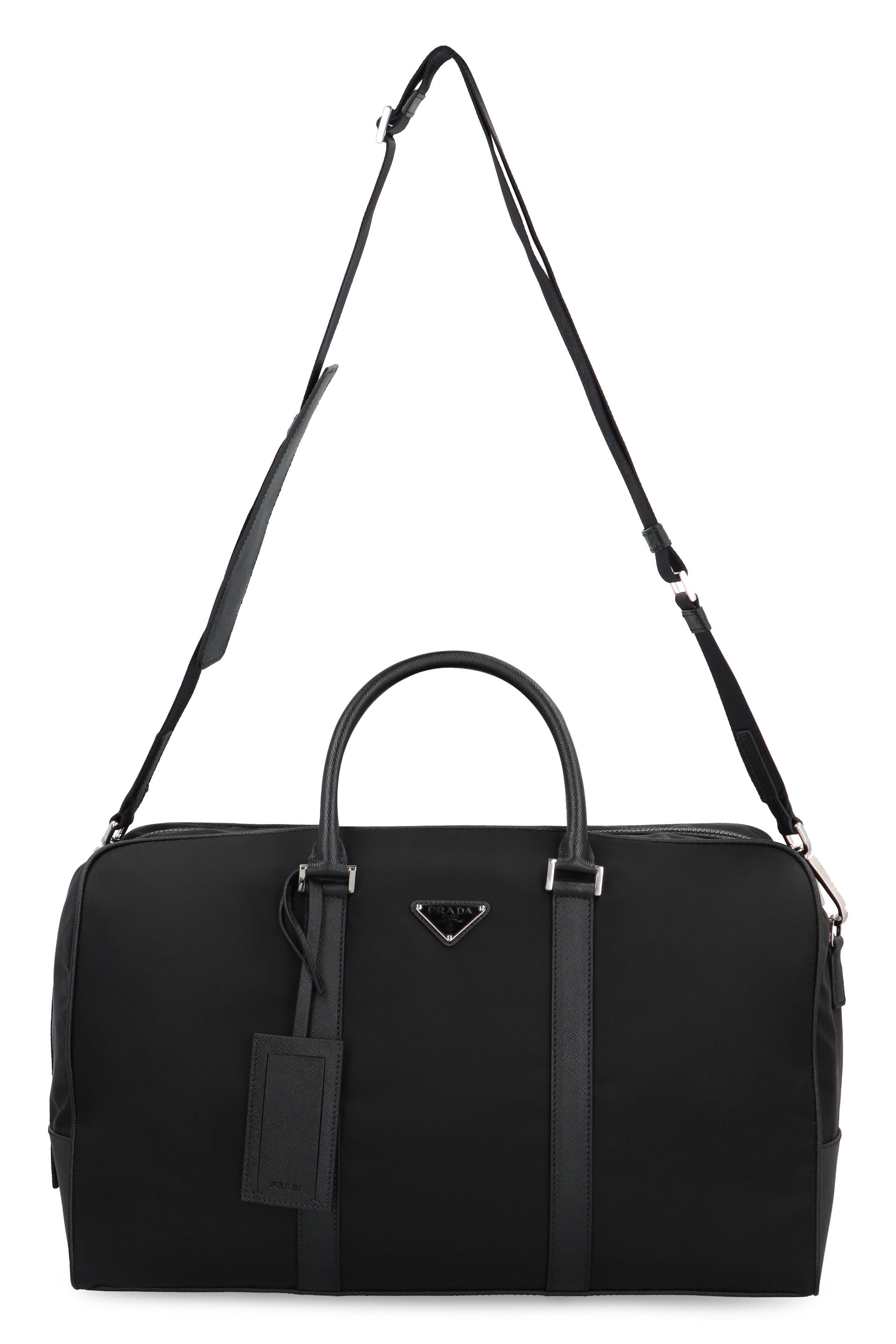 BLACK NYLON TRAVEL BAG Prada