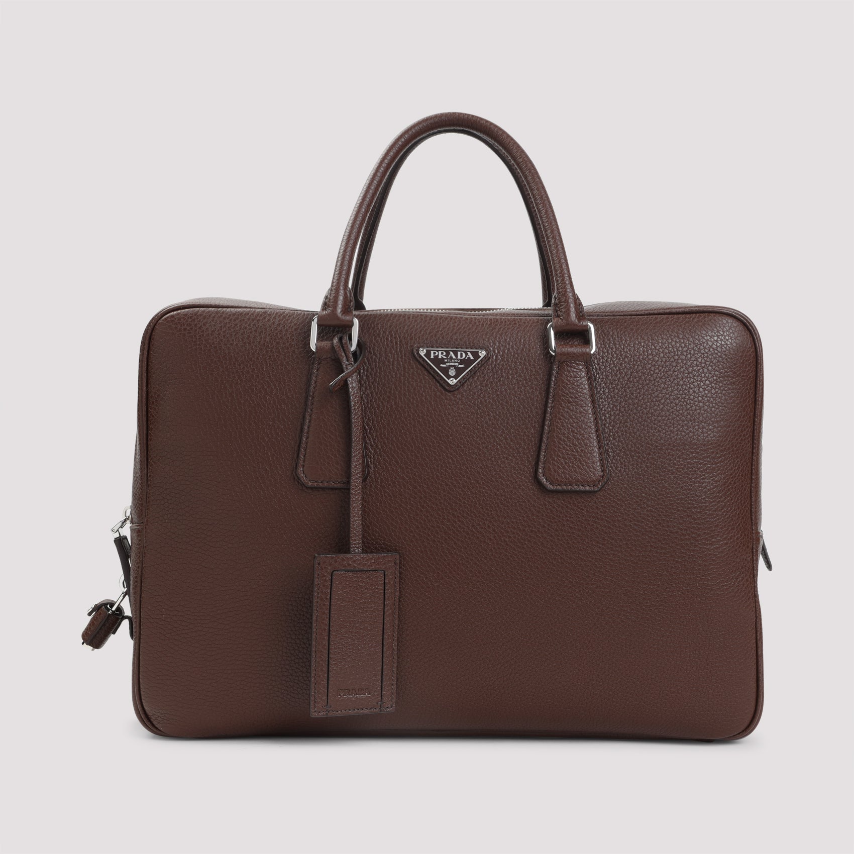 GRAINED LEATHER TOTE BAG Prada