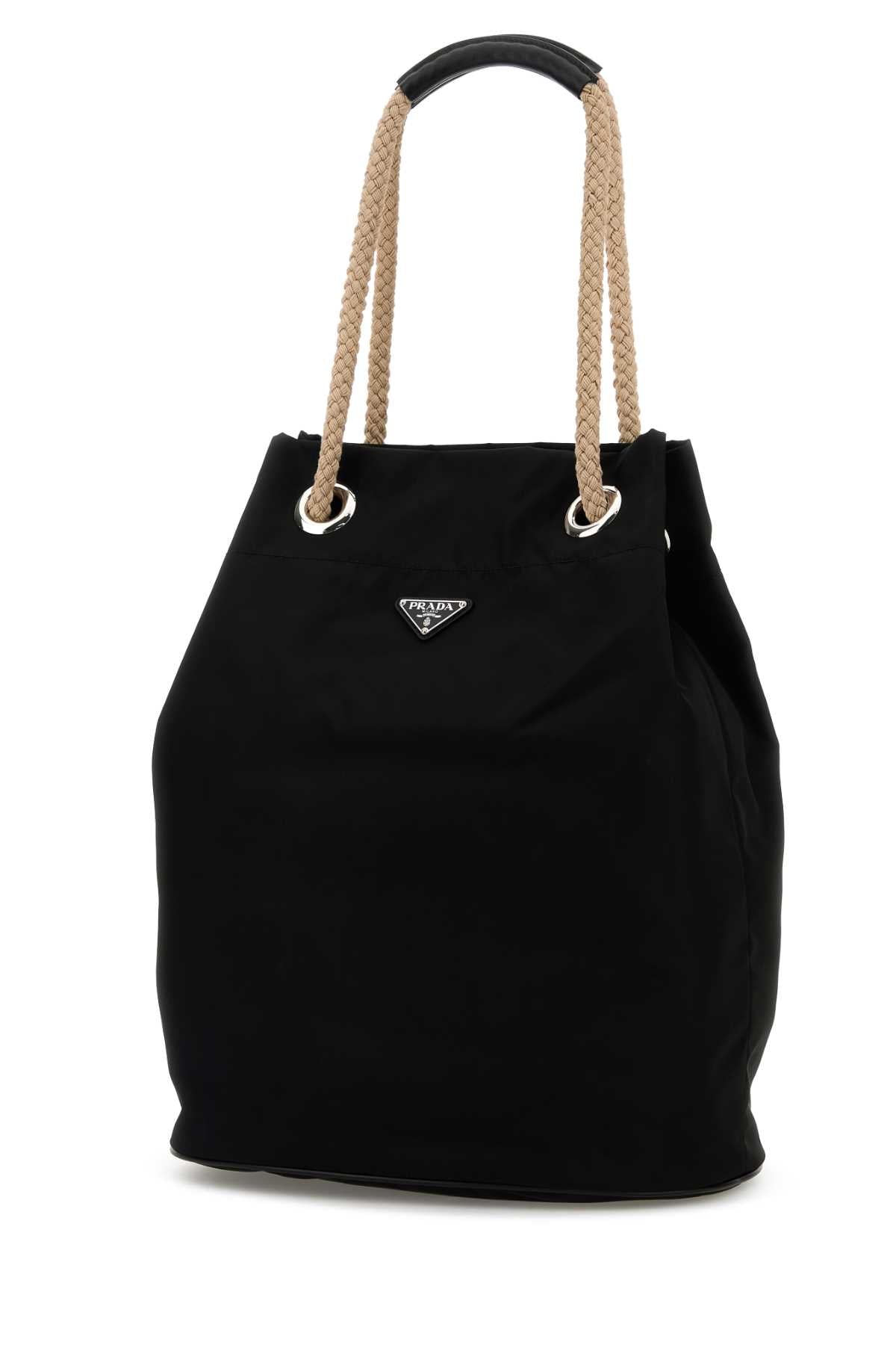 BLACK RE-NYLON SHOPPING BAG Prada