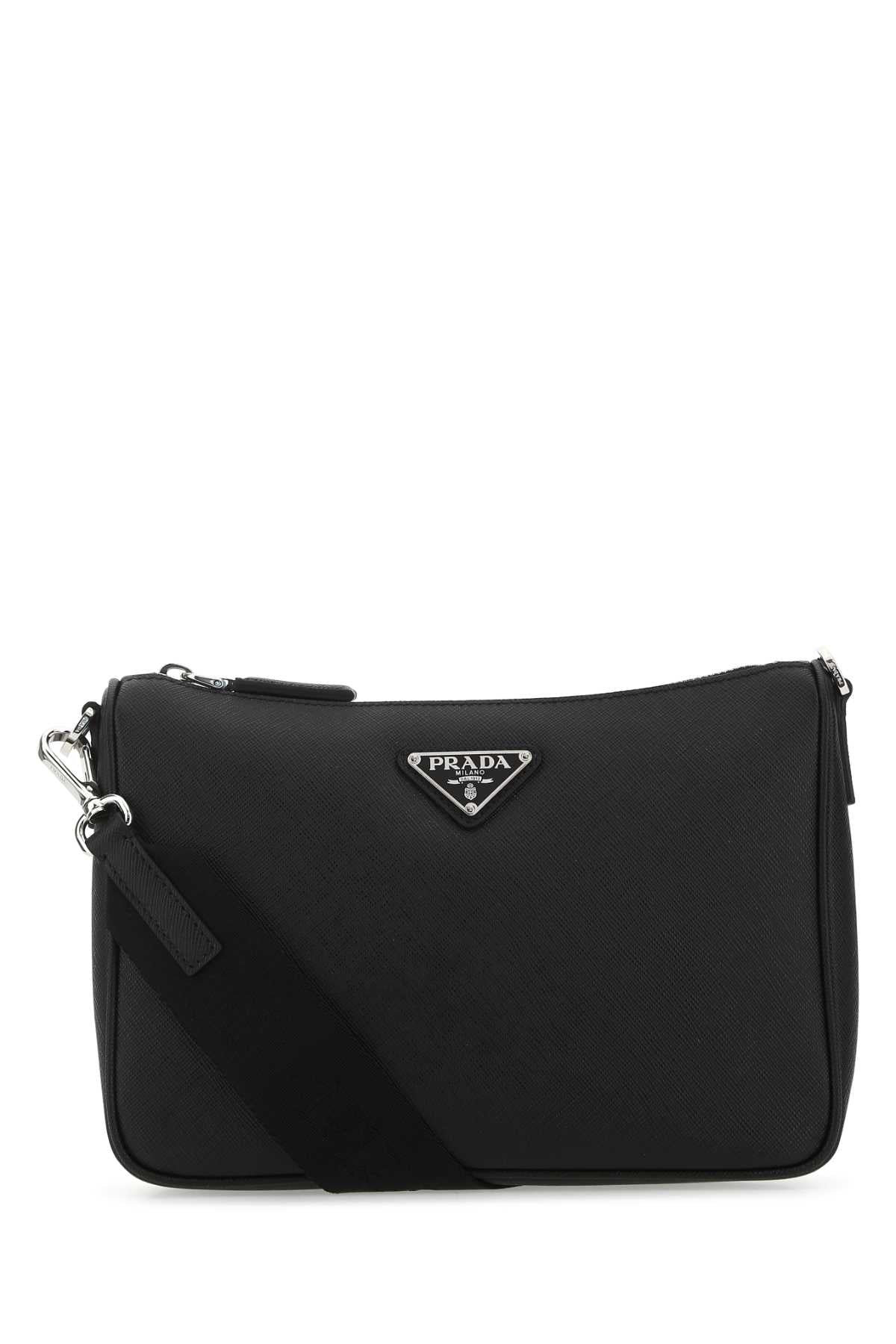 BLACK LEATHER CROSSBODY BAG Prada BLACK TU
