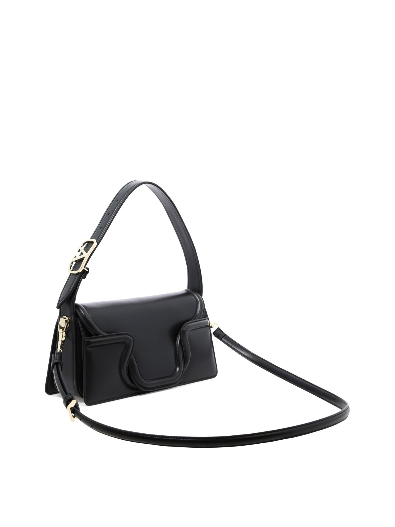 BLACK LEATHER SHOULDER BAG Valentino Garavani