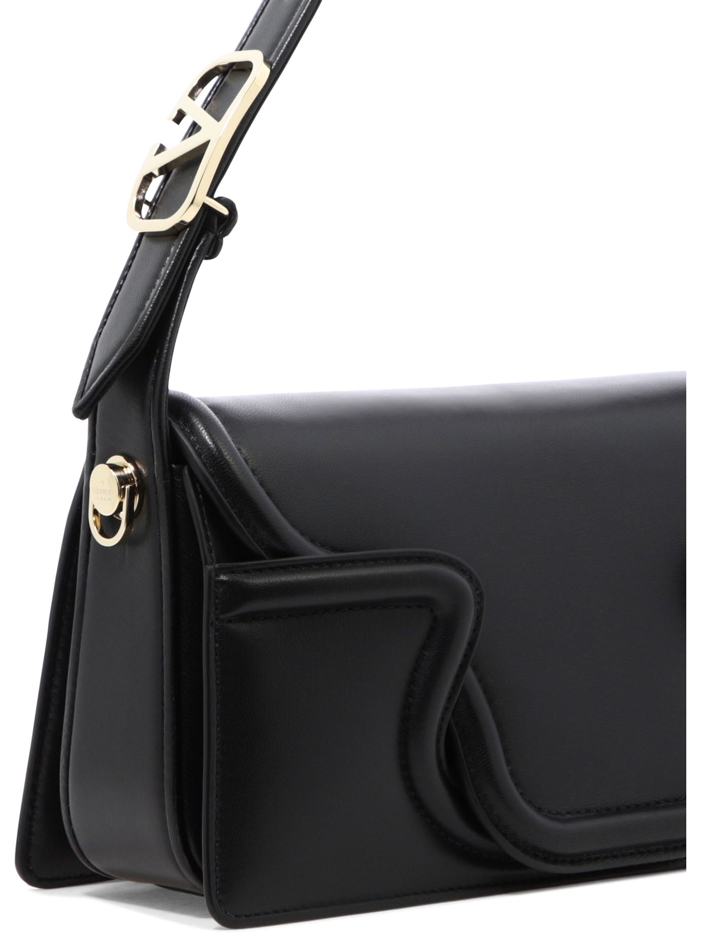 BLACK LEATHER SHOULDER BAG Valentino Garavani