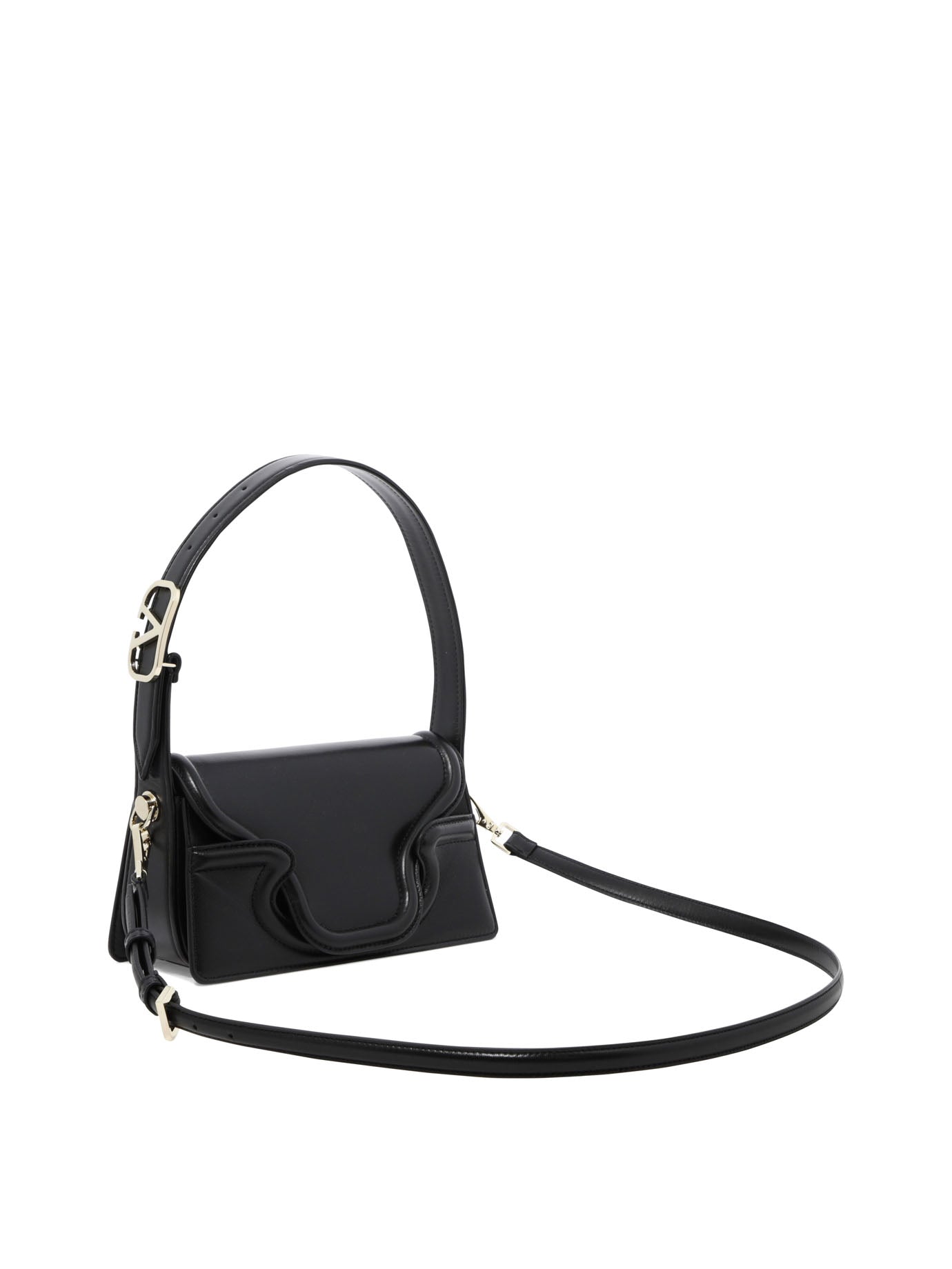 BLACK LEATHER SHOULDER BAG Valentino Garavani
