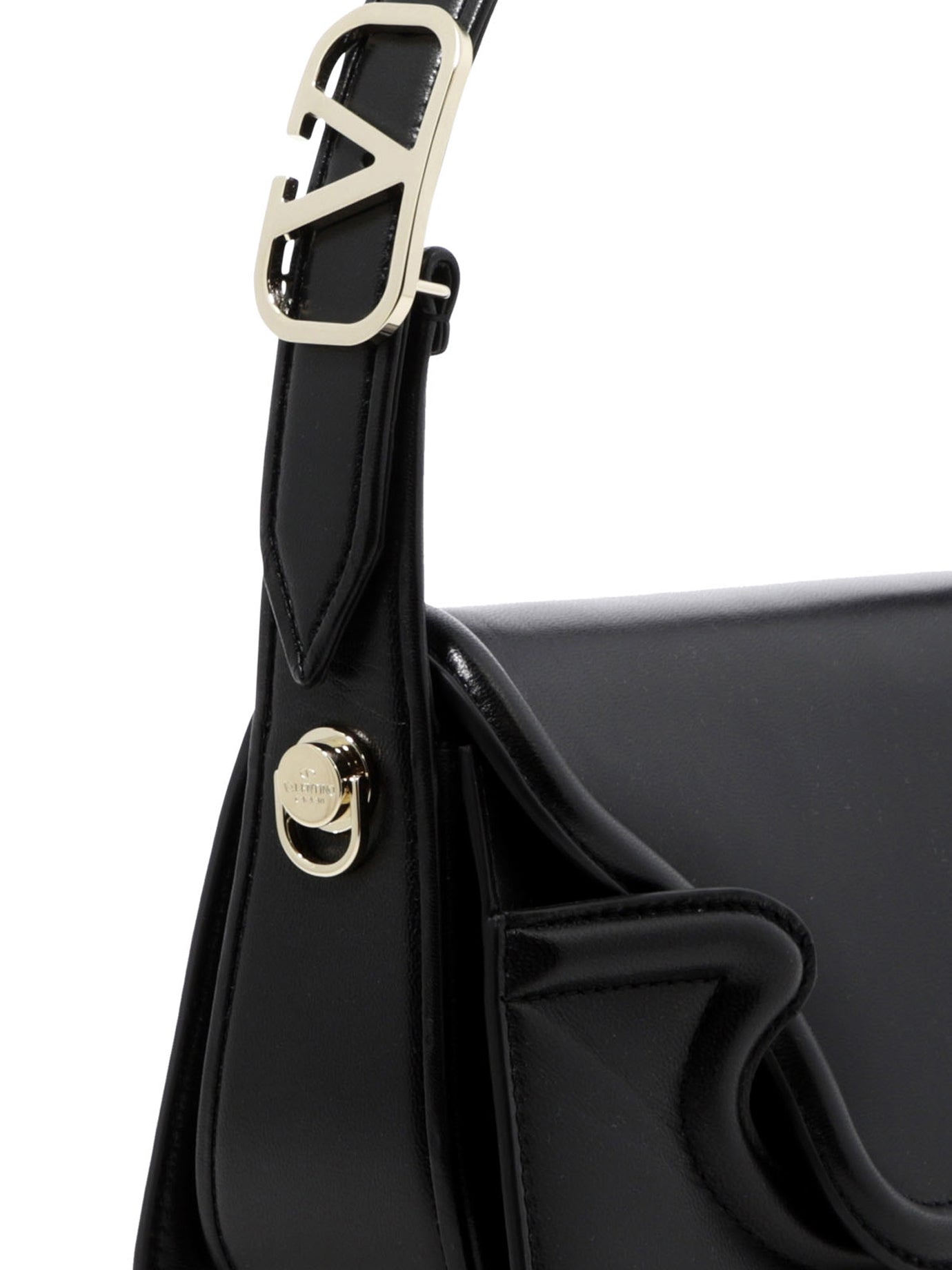 BLACK LEATHER SHOULDER BAG Valentino Garavani
