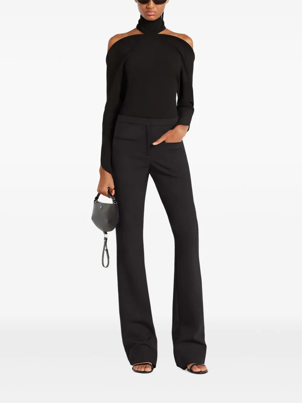 HIGH-NECK TOP WITH COLD-SHOULDER DESIGN COURREGÈS BLACK 36