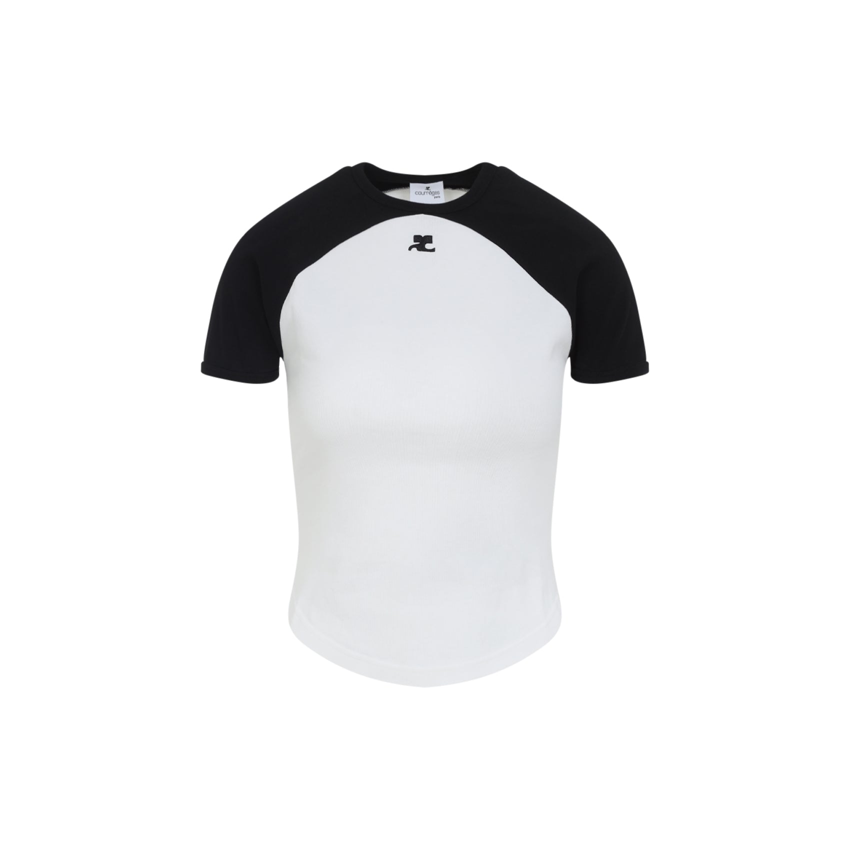 COTTON T SHIRT COURREGÈS HERITAGE WHITE/BLACK S