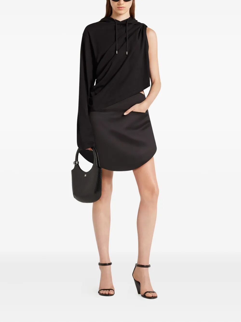 "OFF SHOULDER" HOODED T-SHIRT COURREGÈS