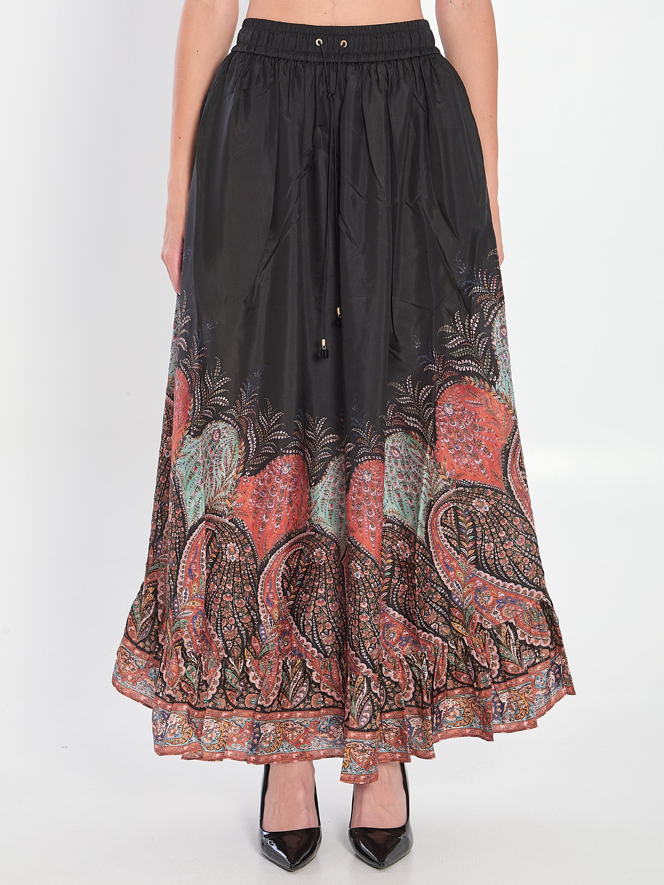 RHIANNON RUFFLE MAXI SKIRT Zimmermann BLACK 0