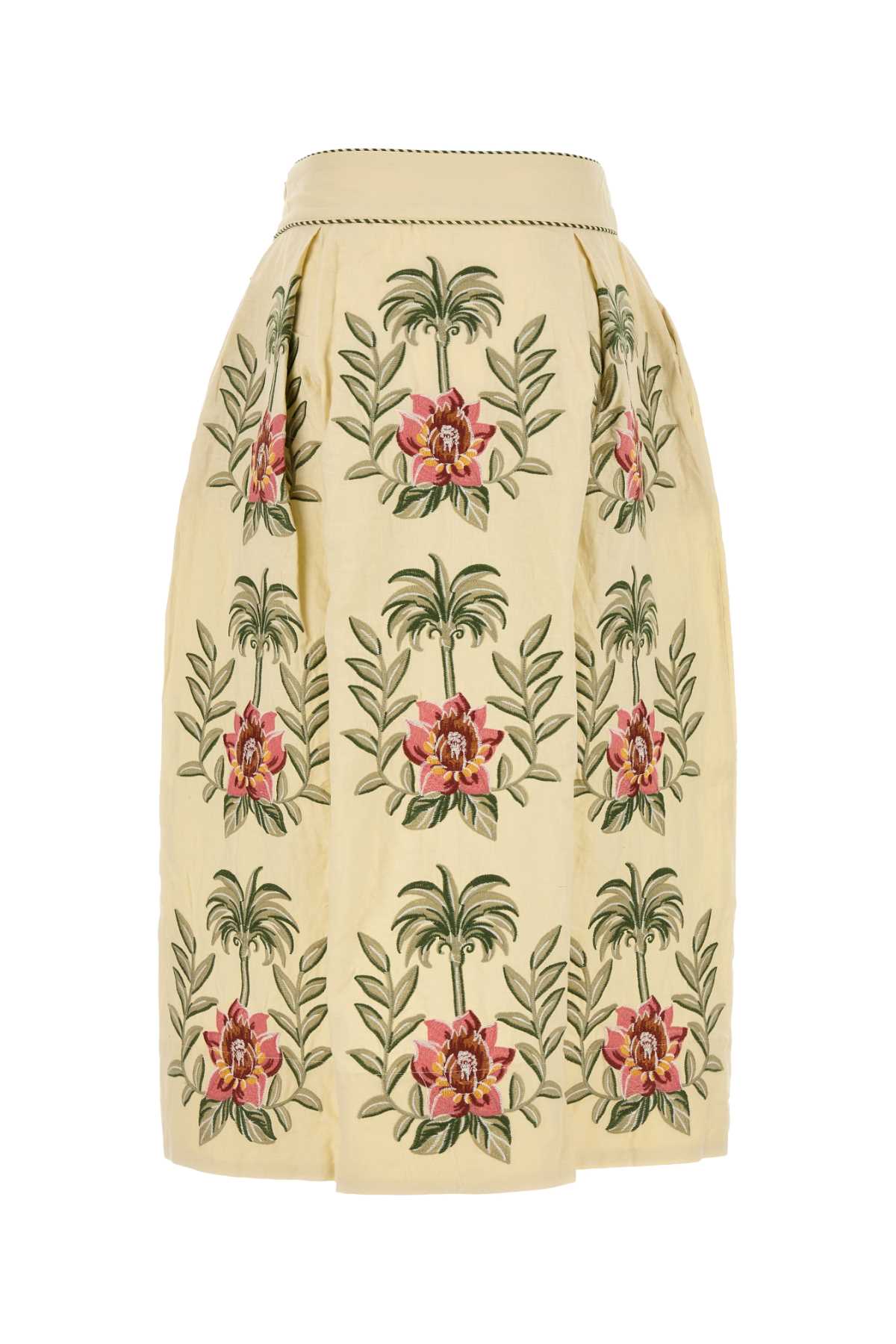 CREAM LINEN BLEND SKIRT FARM Rio