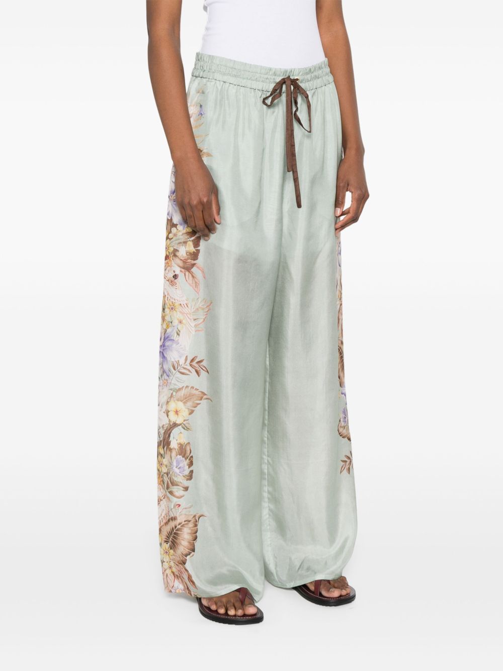 COCO PRINTED SILK TROUSERS Zimmermann