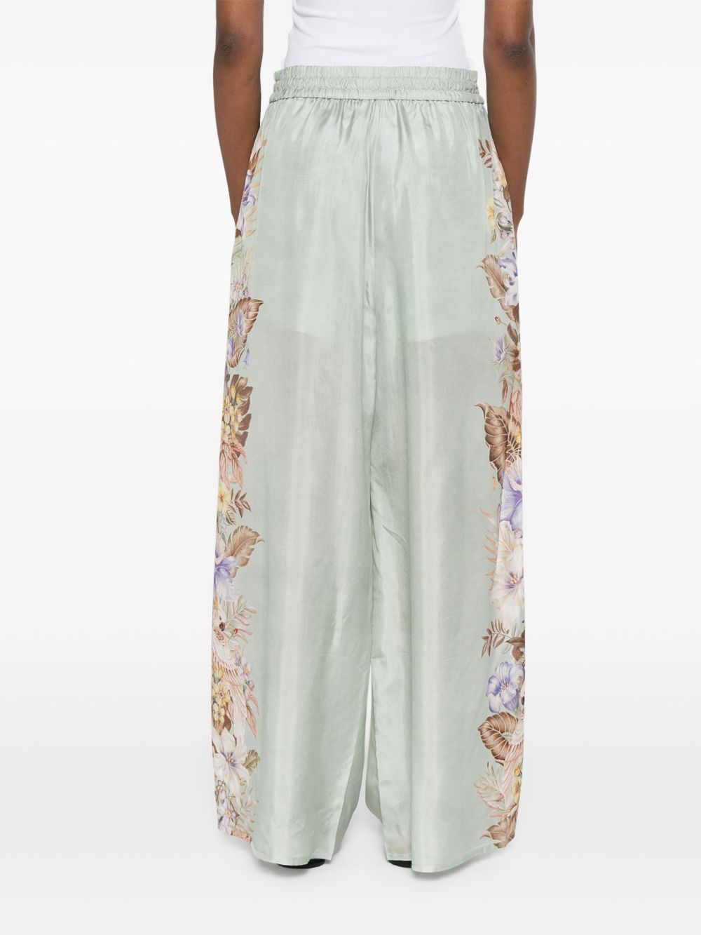 COCO PRINTED SILK TROUSERS Zimmermann