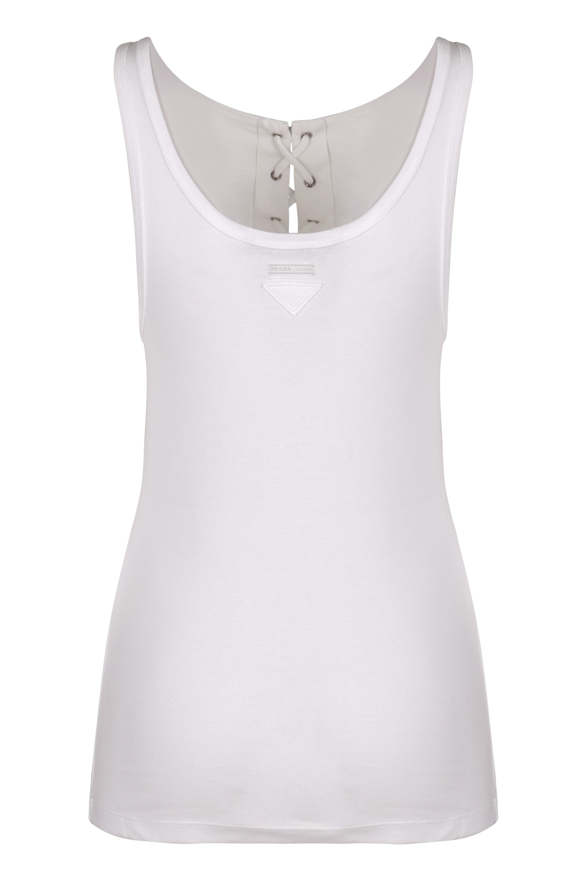 WHITE COTTON TANK TOP Prada