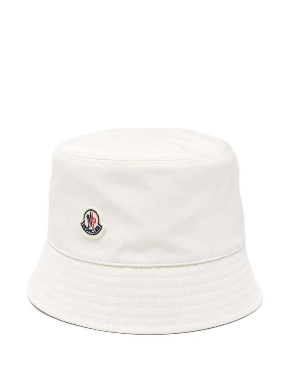 BUCKET HAT WITH LOGO Moncler IVORY S