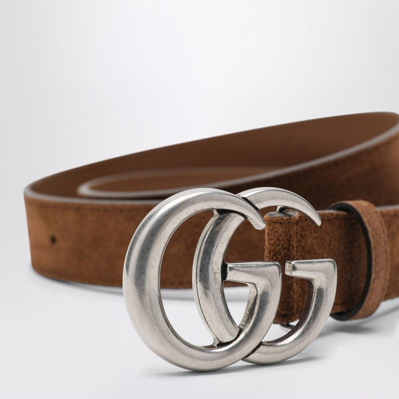 GG MARMONT SUEDE BELT WITH METAL LOGOED BUCKLE Gucci