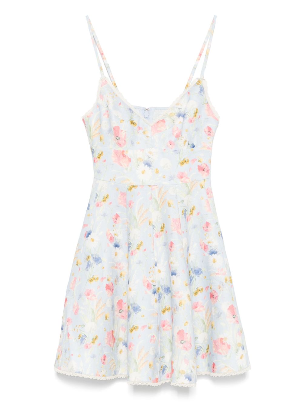 LUCKY LINEN MINI DRESS Zimmermann CLEAR BLUE 2
