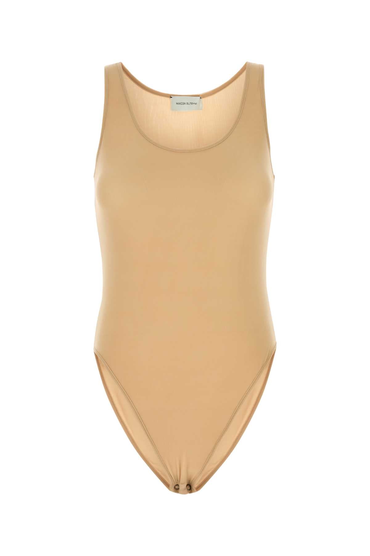 BEIGE STRETCH CUPRO BODYSUIT Magda Butrym O TAN 36F