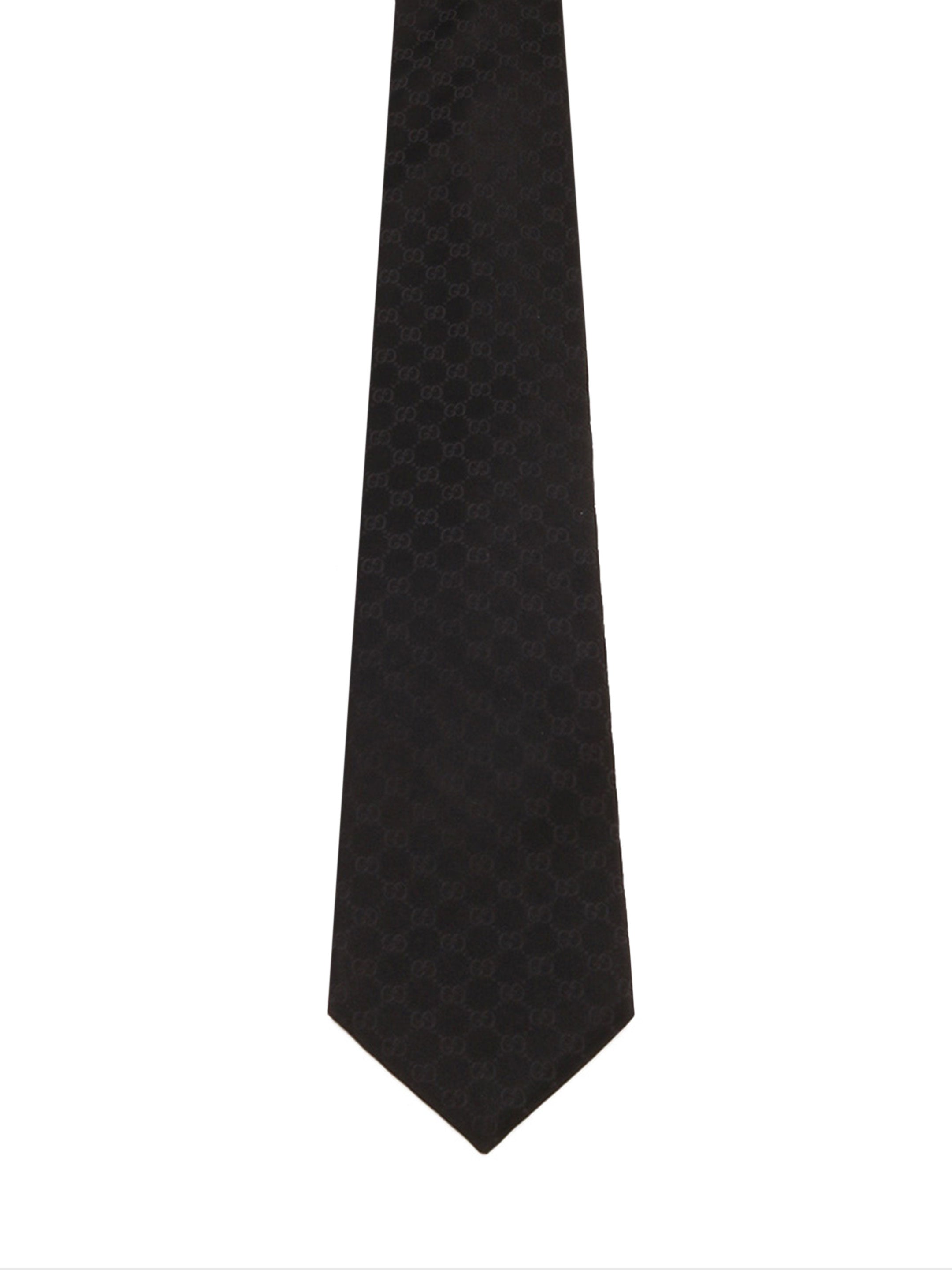 LOGO-JACQUARD SILK TIE Gucci black TU