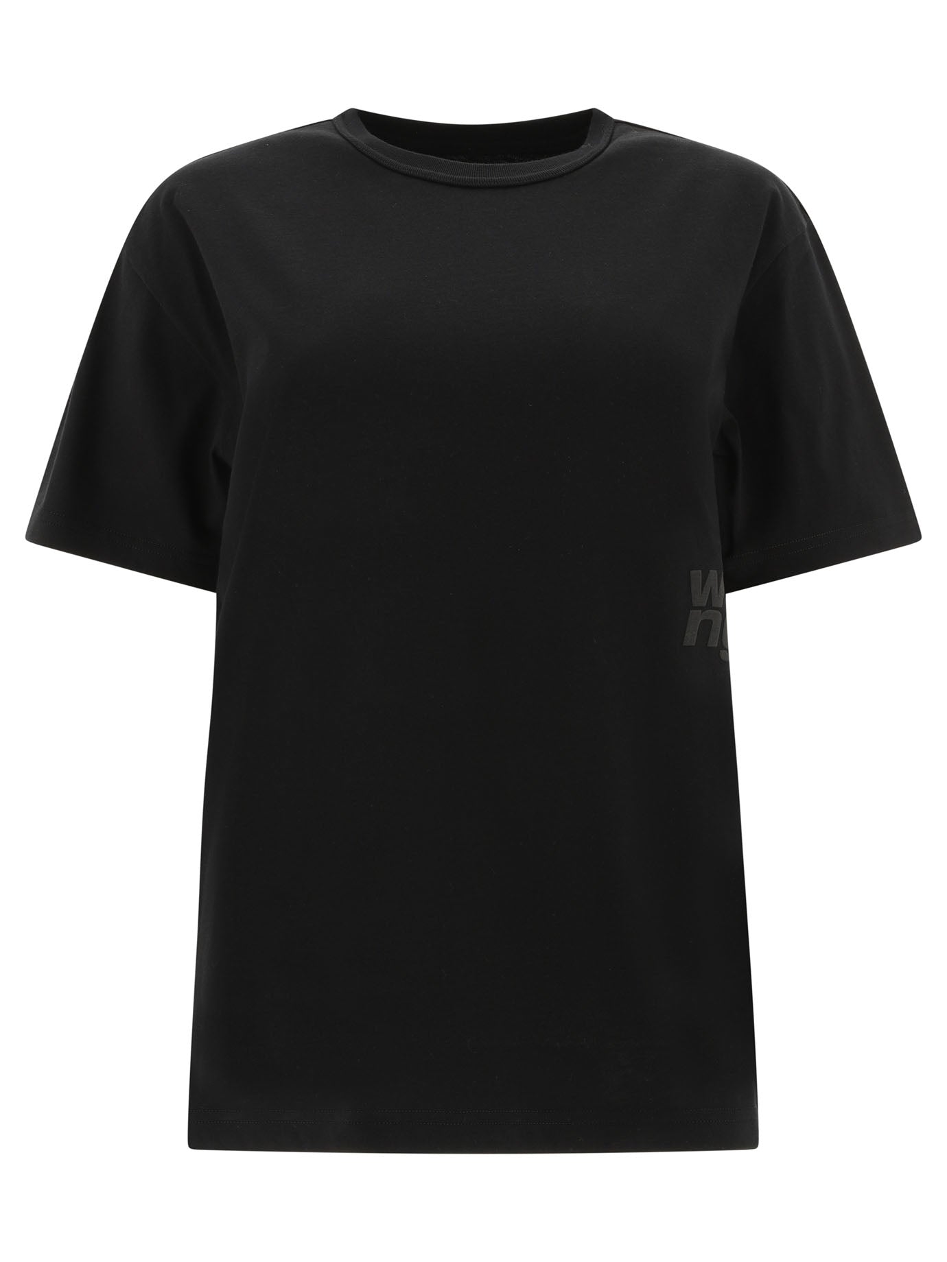 ESSENTIAL JSY SS TEE W/ PUFF LOGO & BOUND NECK Alexander wang BLACK XS
