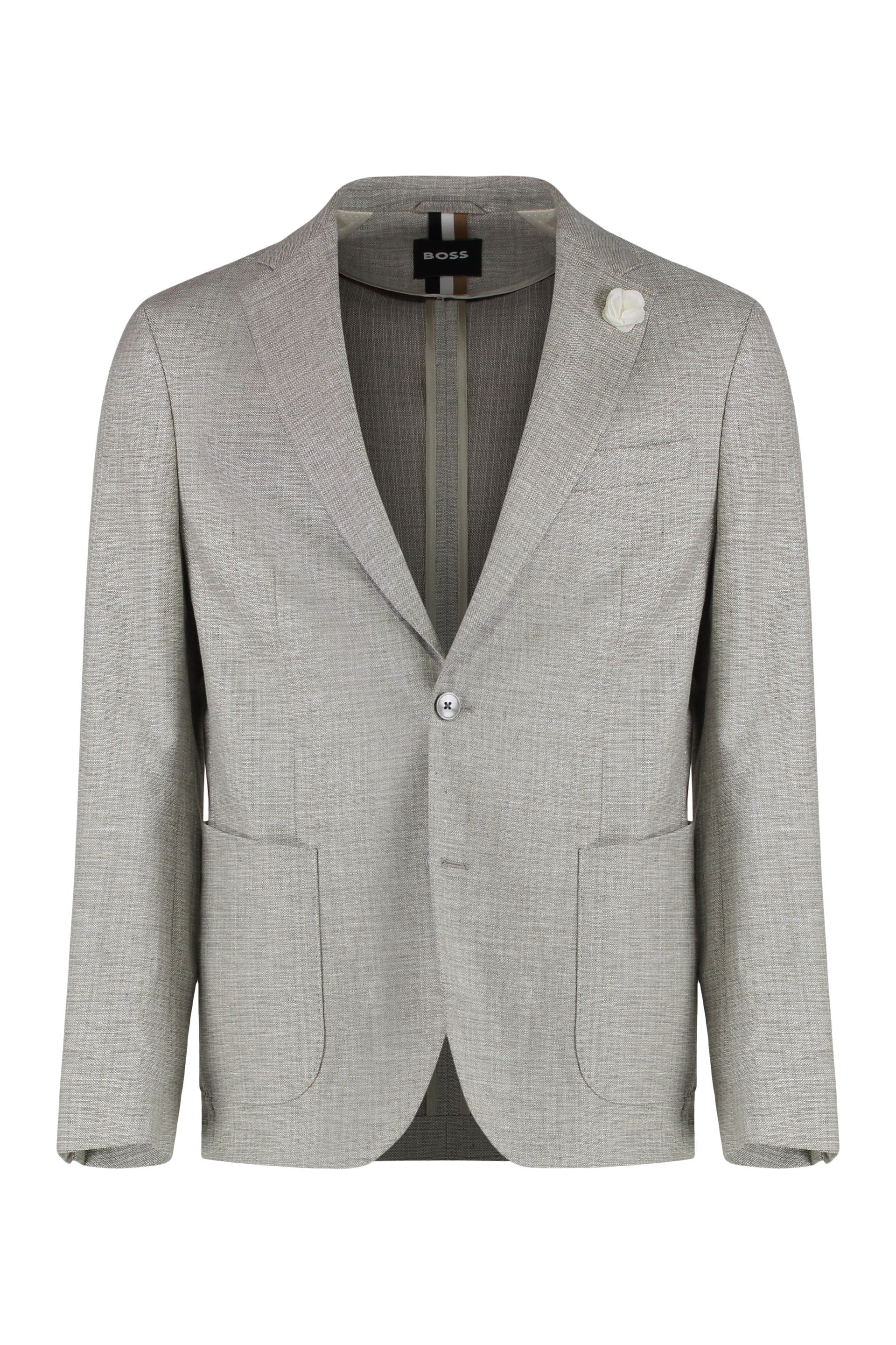 SINGLE-BREASTED TWO-BUTTON JACKET BOSS Beige 52