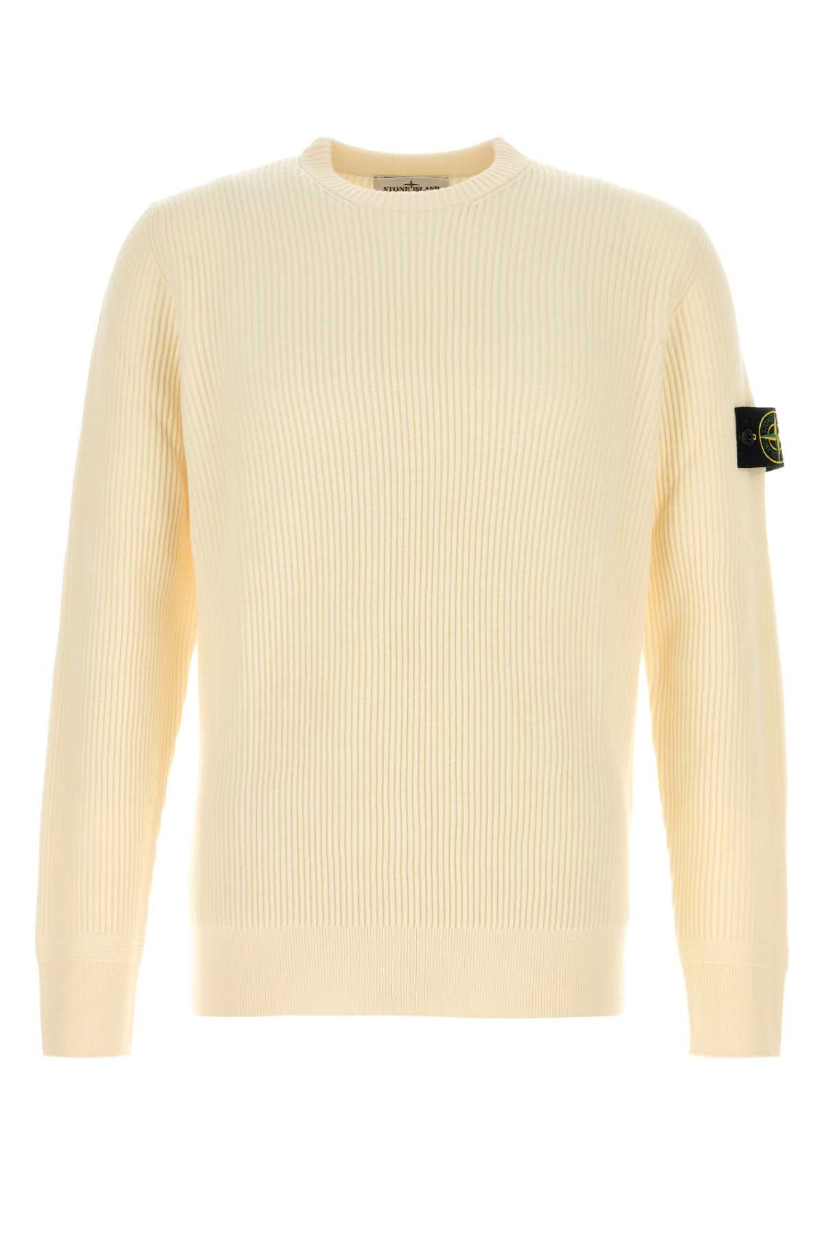 CREAM WOOL SWEATER Stone Island WHITE S