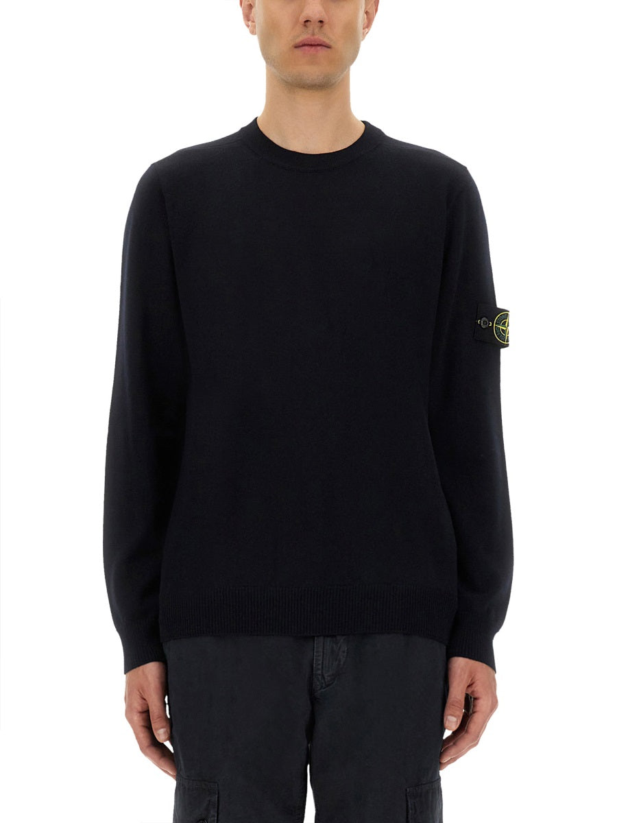 BLUE VIRGIN WOOL SWEATSHIRTS Stone Island