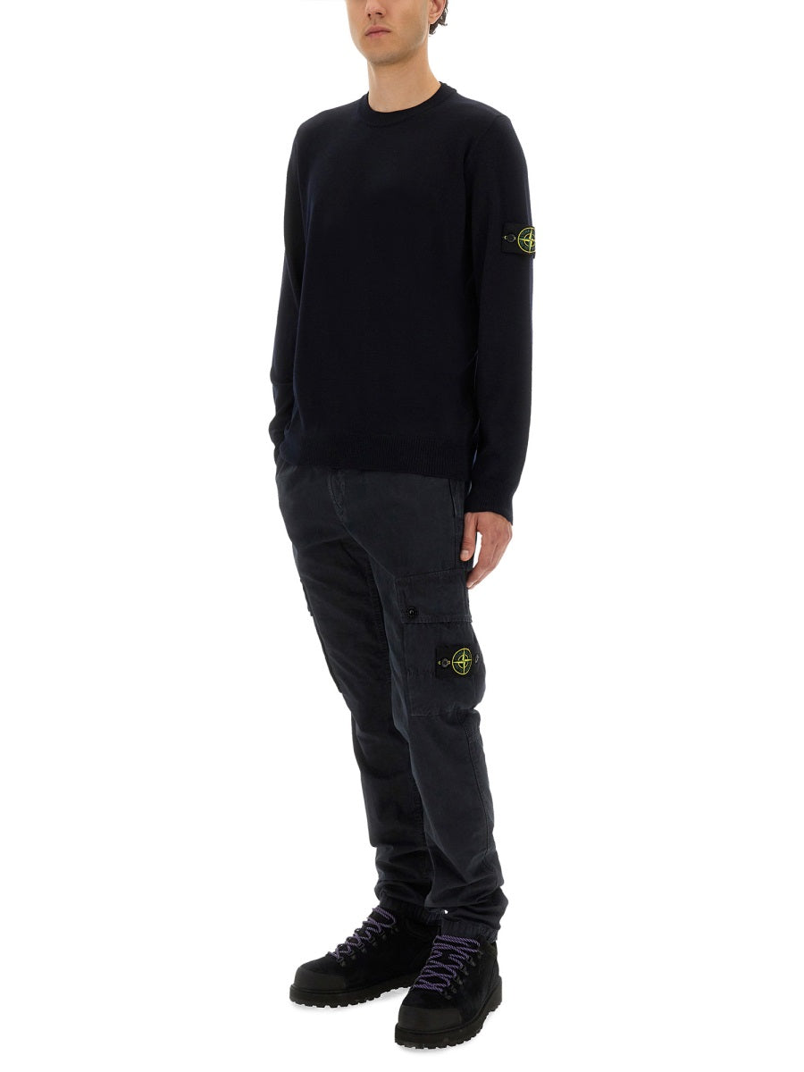 BLUE VIRGIN WOOL SWEATSHIRTS Stone Island