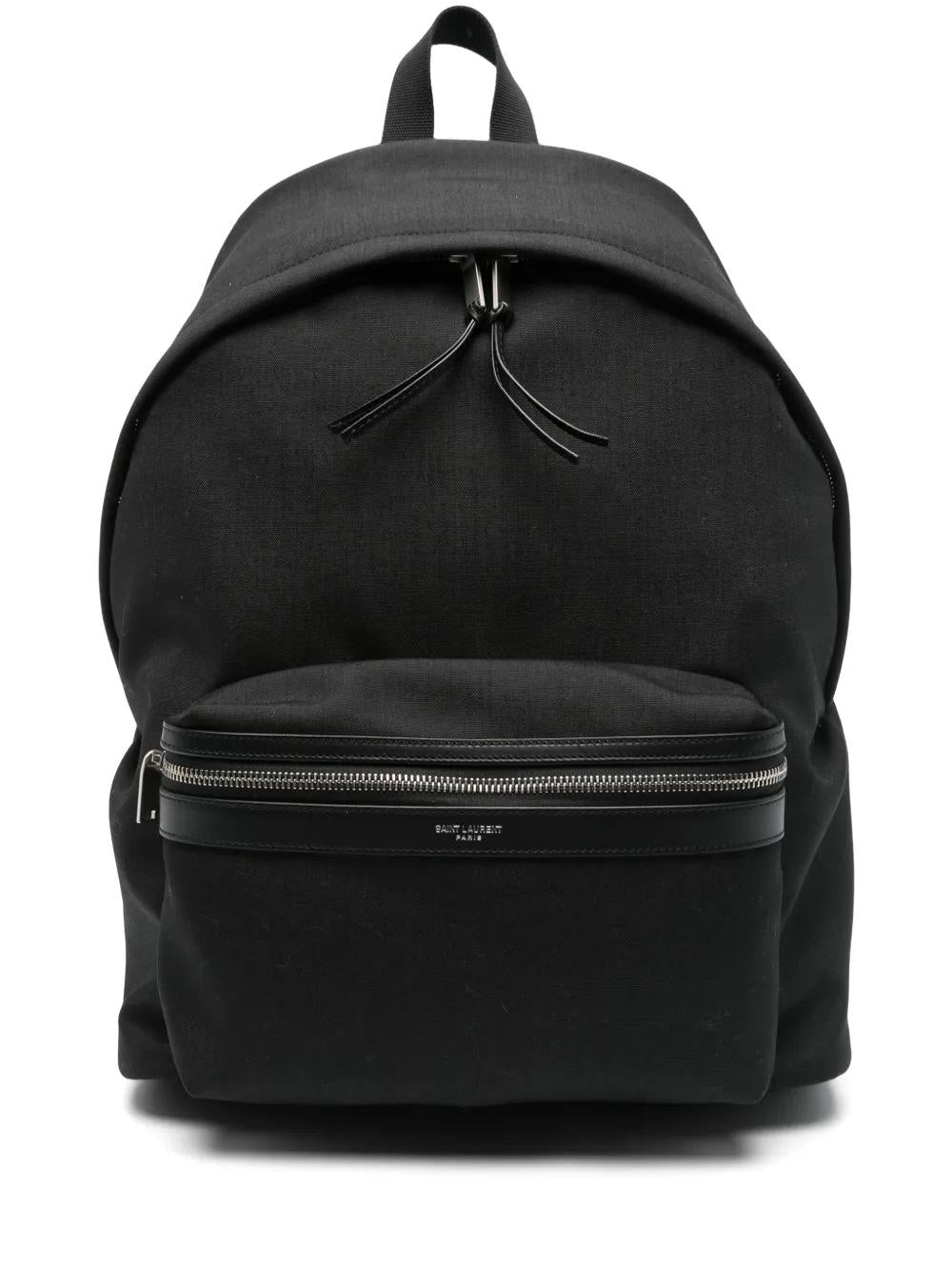 NYLON CANVAS AND LEATHER CITY BACKPACK Saint Laurent BLACK UNI