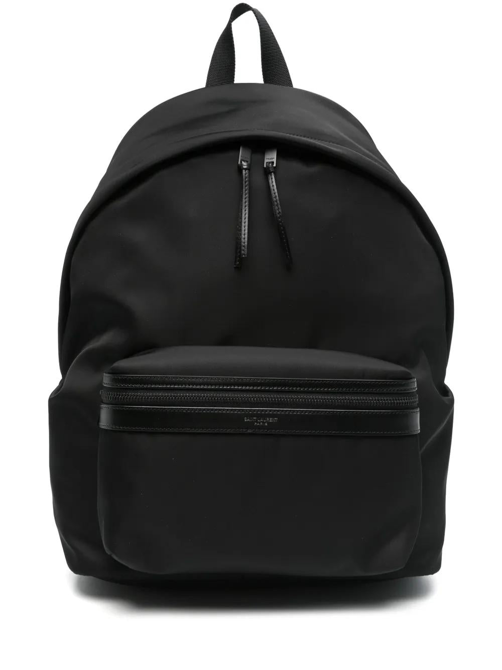 CITY BACKPACK MADE OF ECONYL®, SOFT LEATHER AND NYLON Saint Laurent BLACK UNI