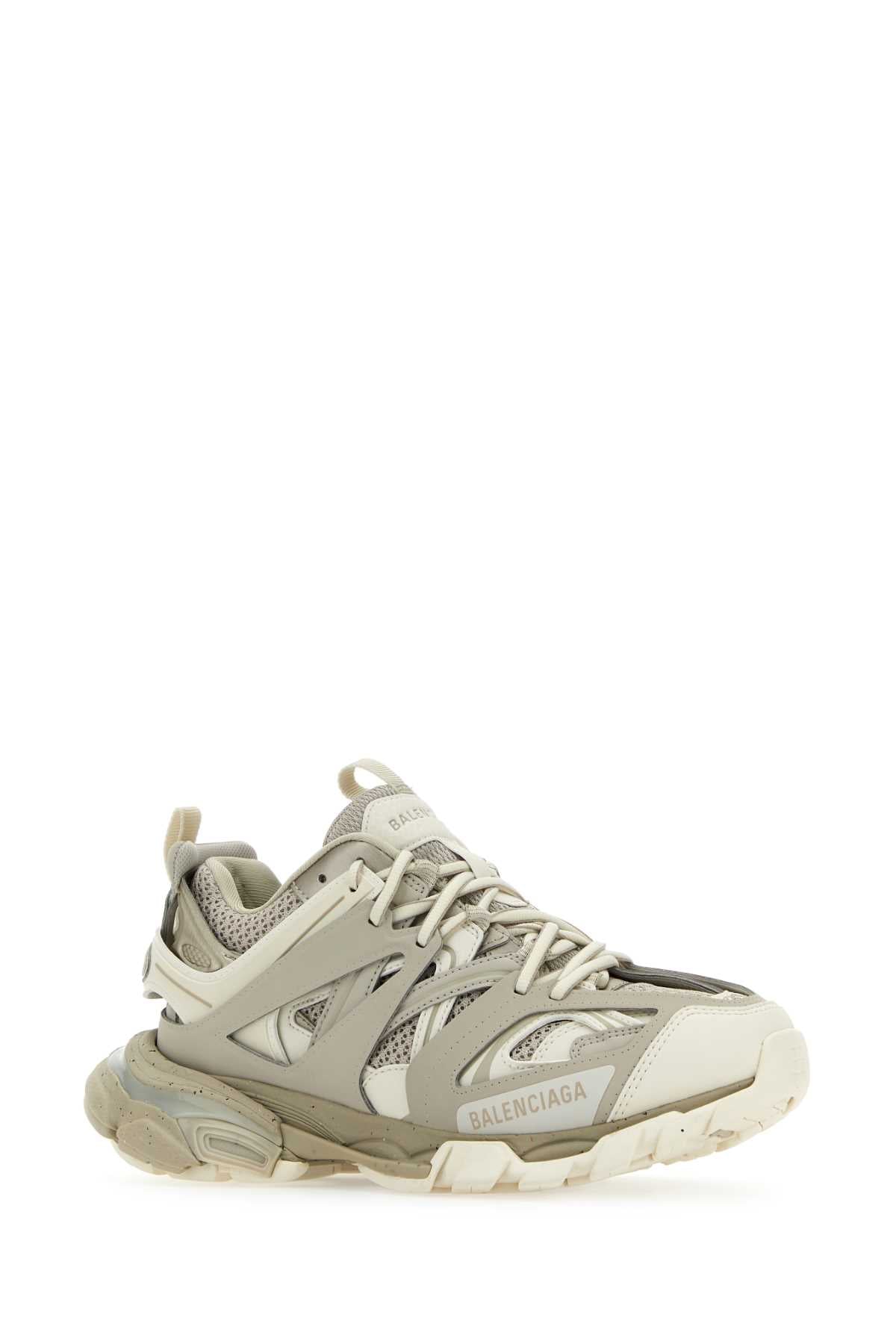 TWO-TONE SYNTHETIC LEATHER AND FABRIC SNEAKERS Balenciaga
