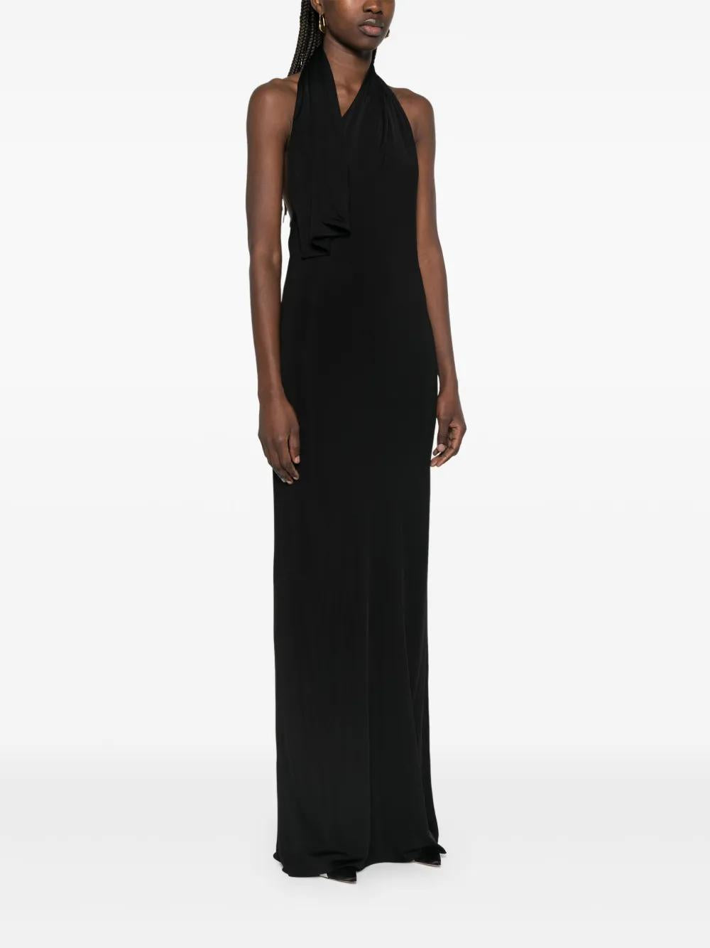 VESTIDO ROZA PAÑUELO ESCOTE NEGRO Khaite