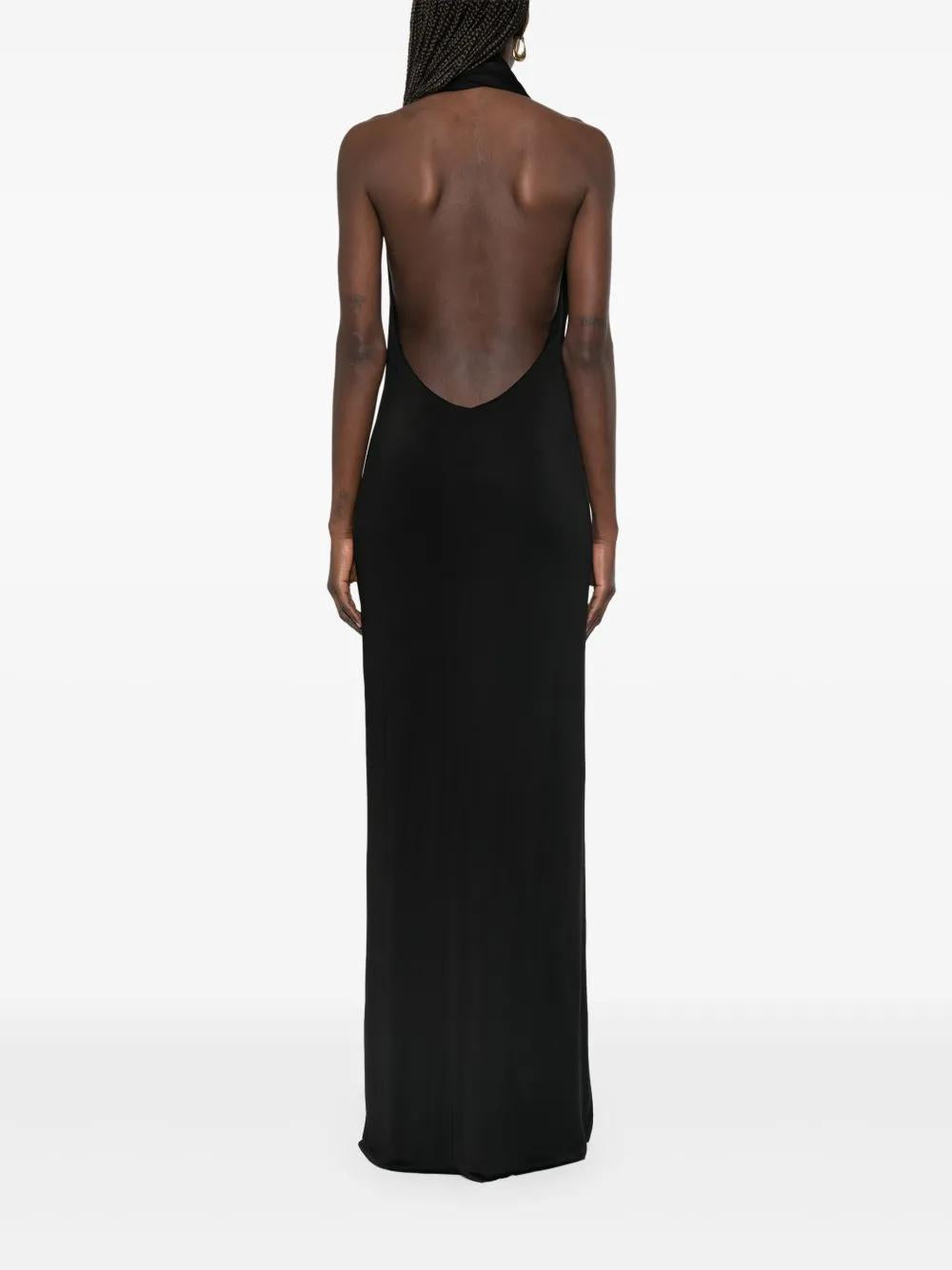 VESTIDO ROZA PAÑUELO ESCOTE NEGRO Khaite