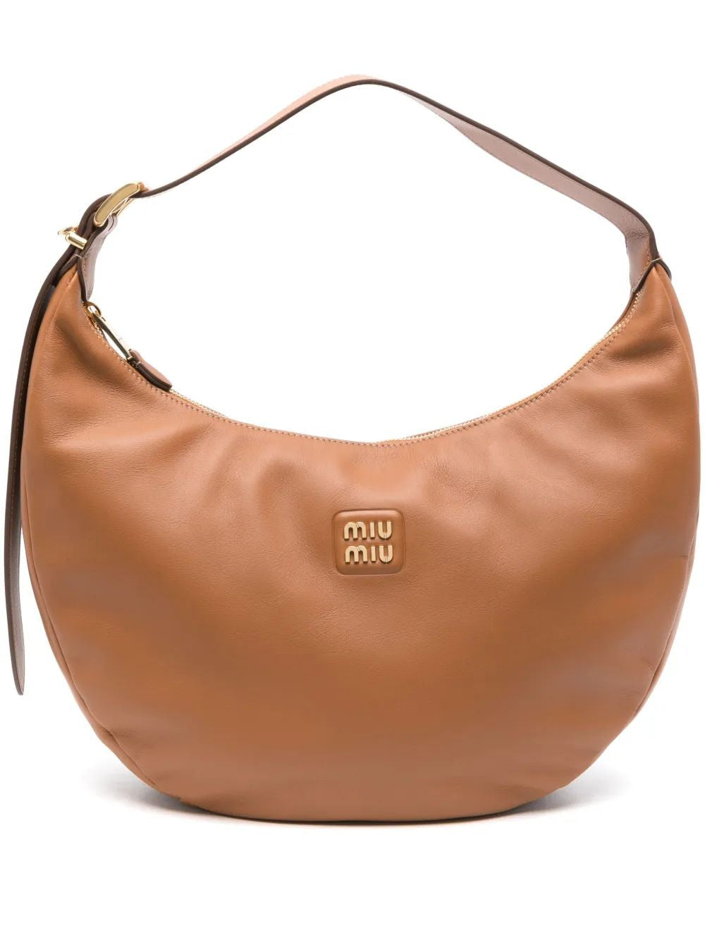 CARAMEL LEATHER SHOULDER BAG Miu Miu BEIGE O TAN TU