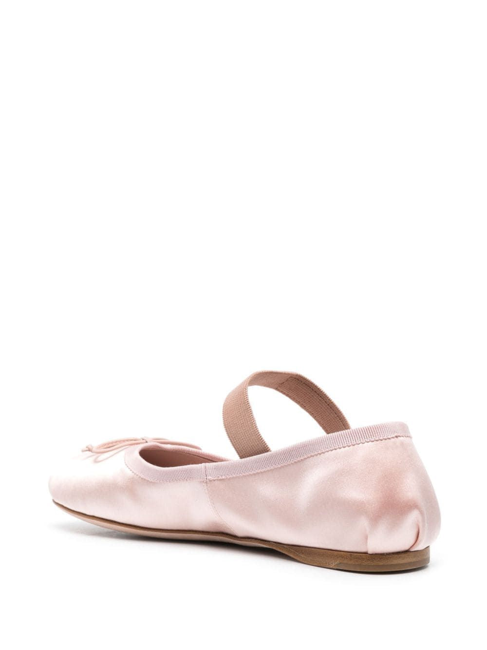 LIGHT PINK SATIN BALLERINAS Miu Miu