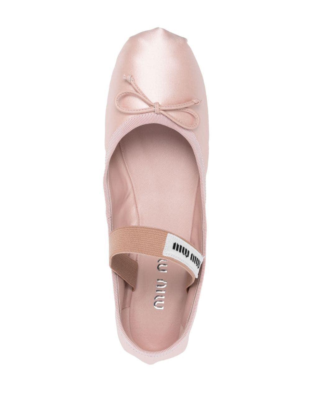 LIGHT PINK SATIN BALLERINAS Miu Miu