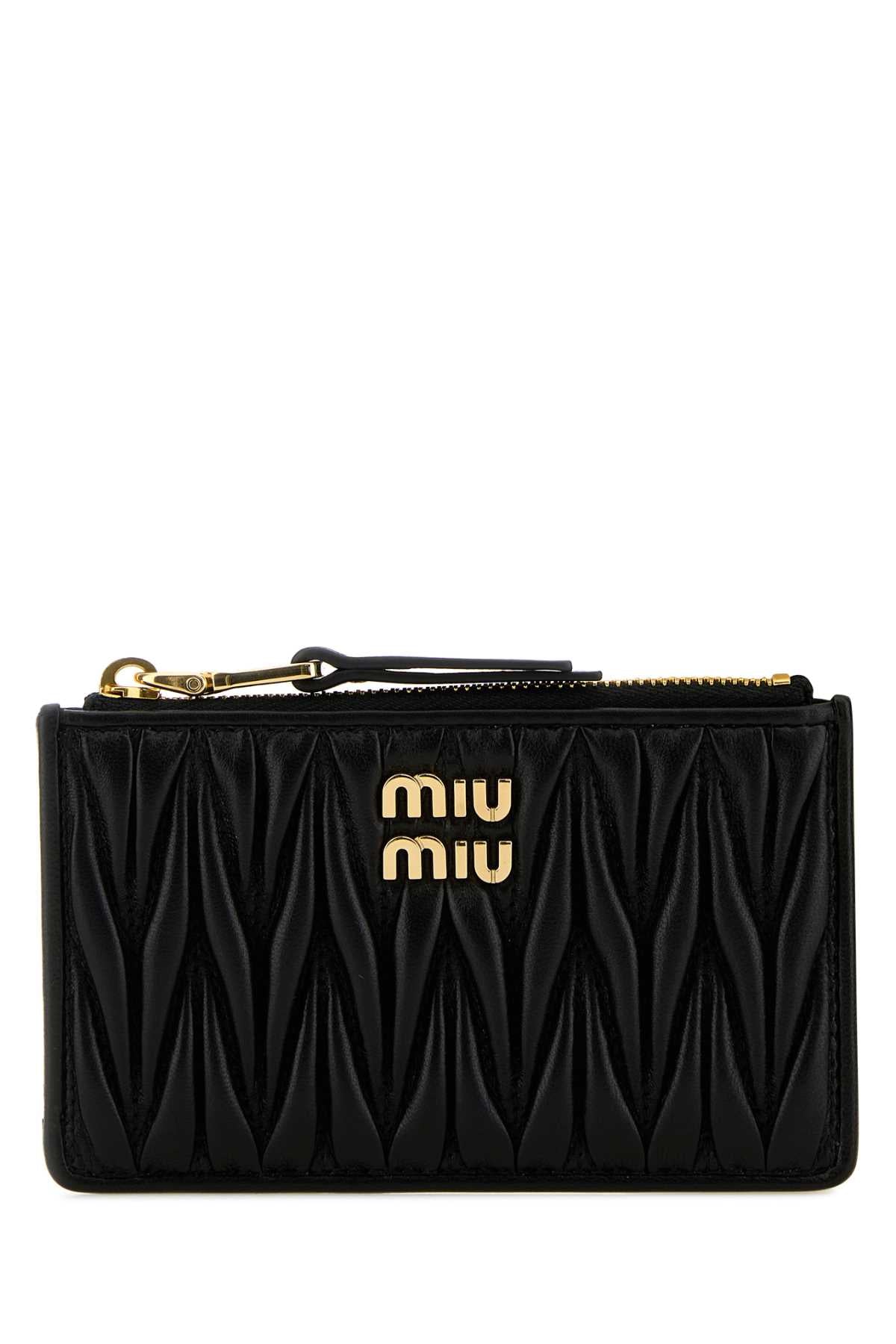 BLACK NAPPA LEATHER CARD HOLDER Miu Miu BLACK TU
