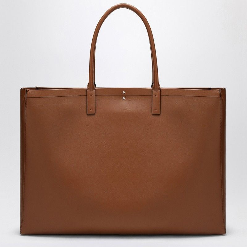 BROWN LEATHER VLOGO SHOPPING BAG Valentino Garavani