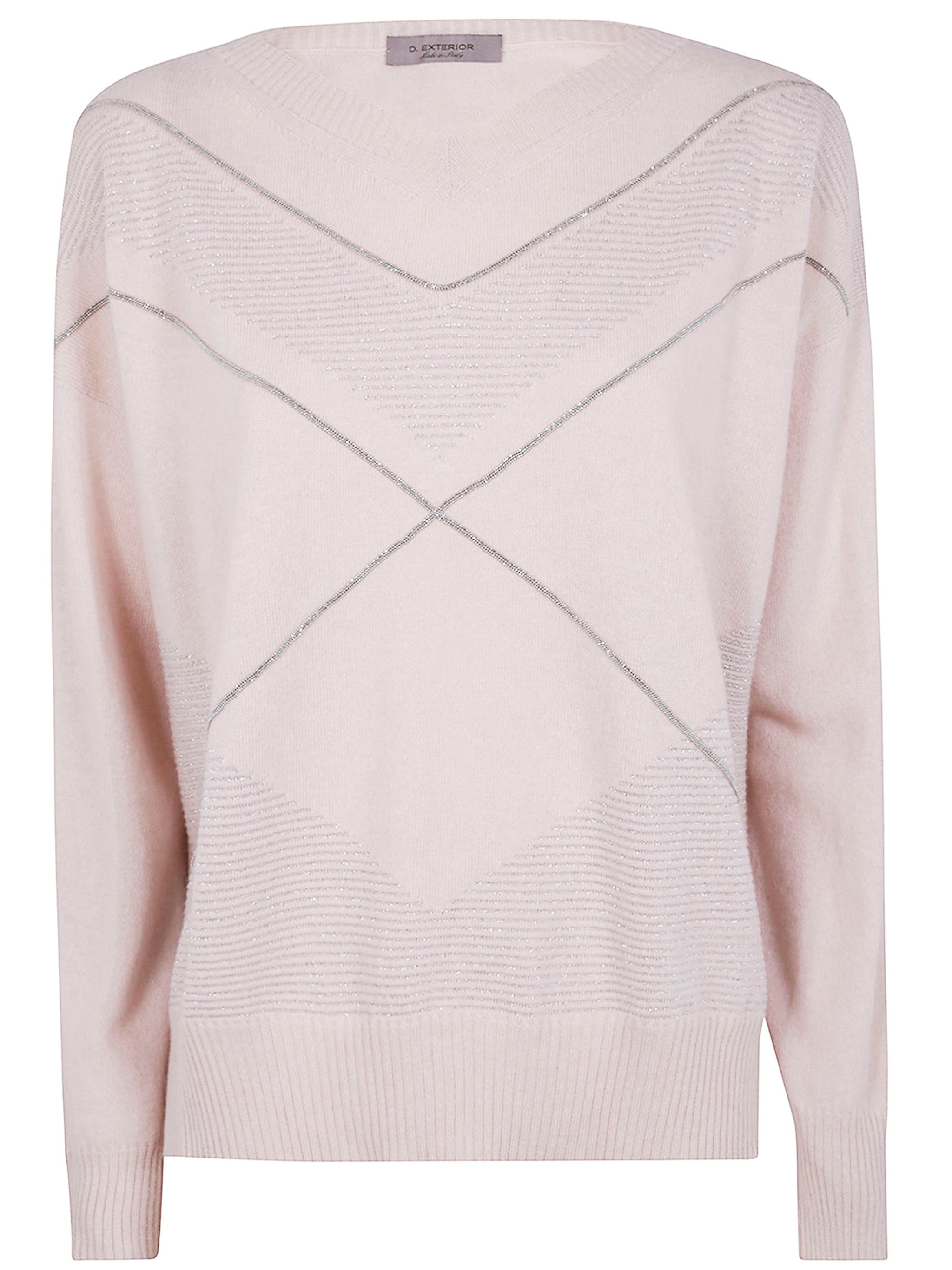 V NECK INTARSIO LUX SWEATER D.EXTERIOR WHITE XS
