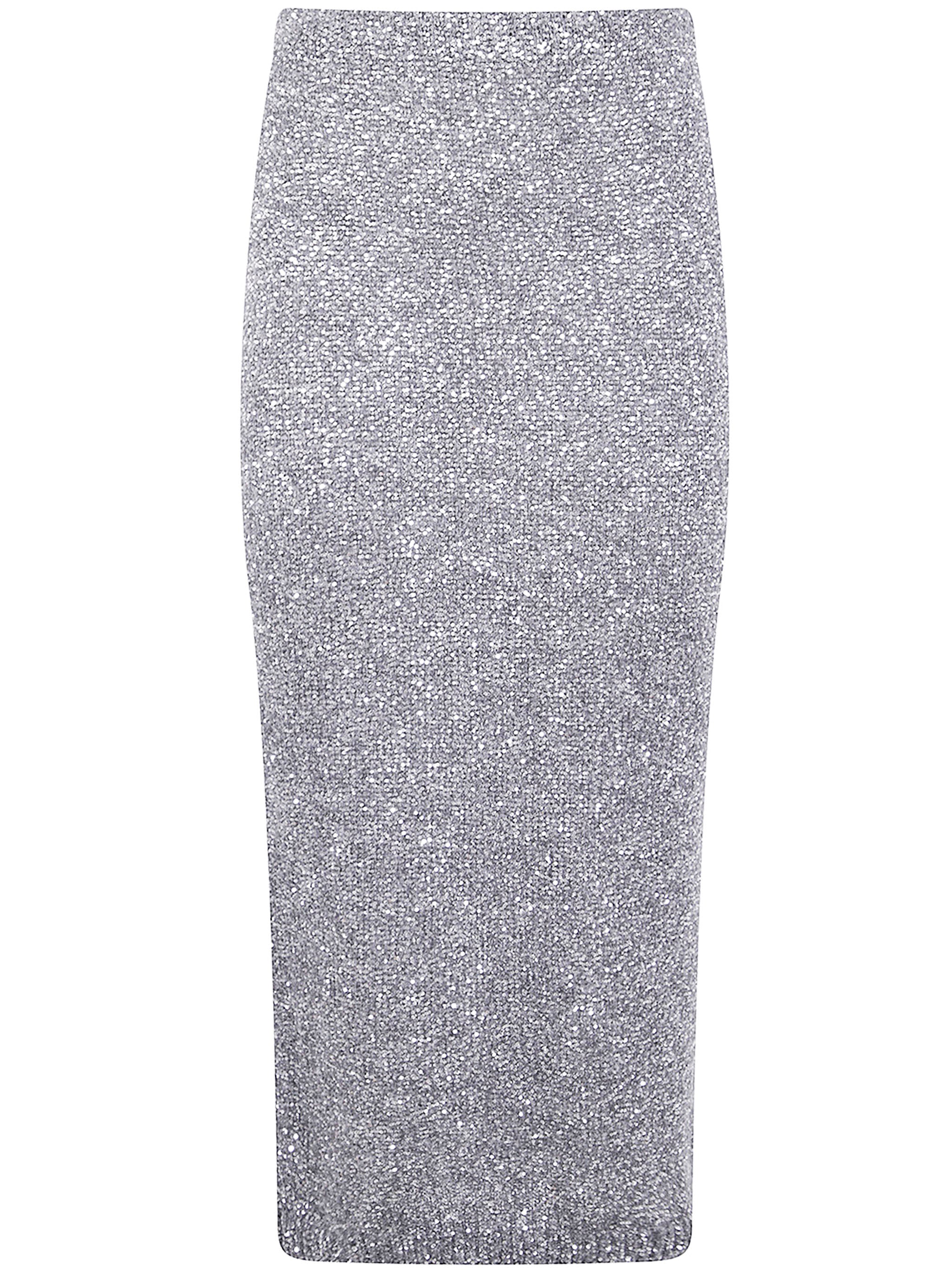 SOFT SEQUINS STRAIGHT SKIRT D.EXTERIOR GREY S