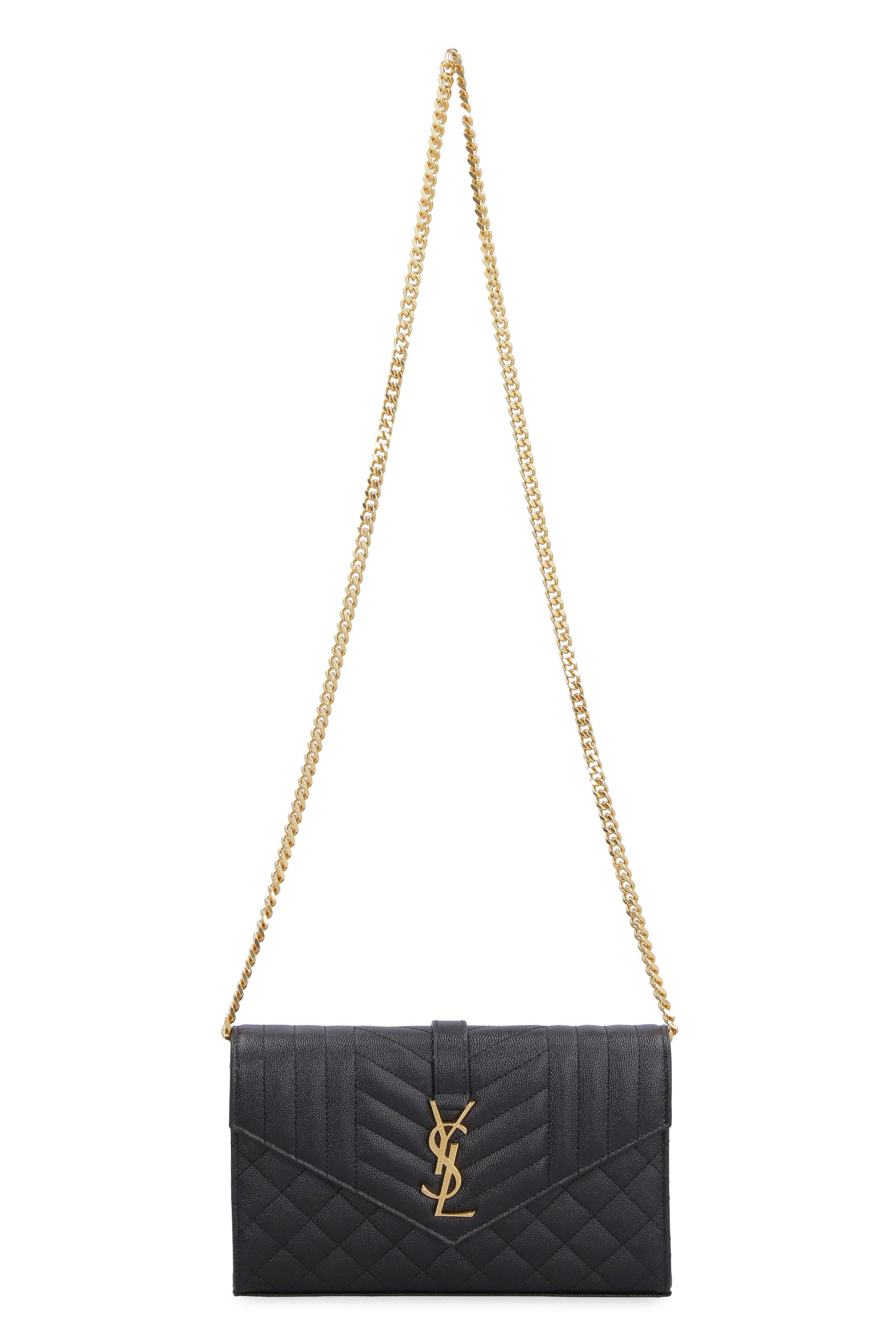 MONOGRAM LEATHER WALLET ON CHAIN Saint Laurent