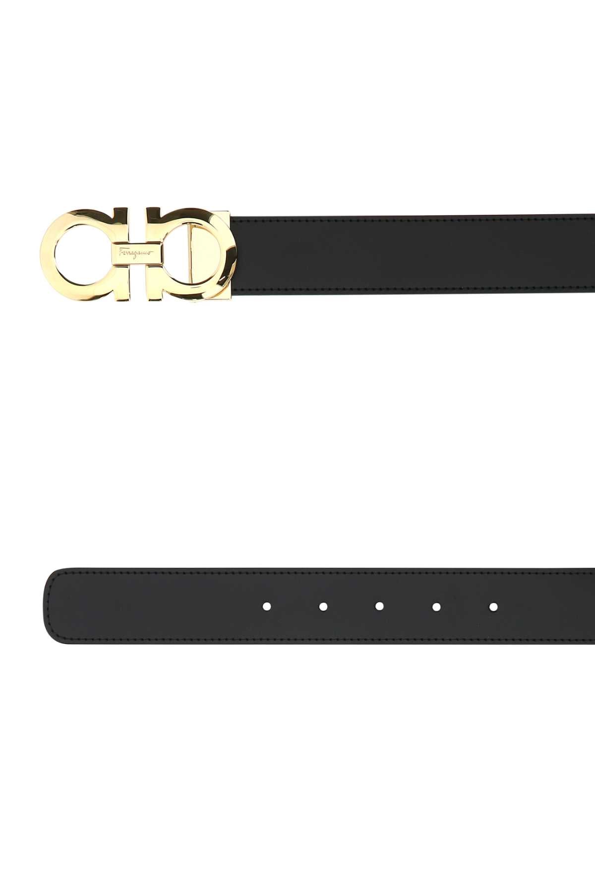 BLACK LEATHER REVERSIBLE BELT Ferragamo