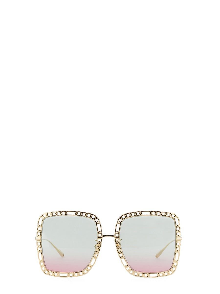OCCHIALE DA SOLE RETTANGOLARE CON CATENA Gucci GOLD UNI